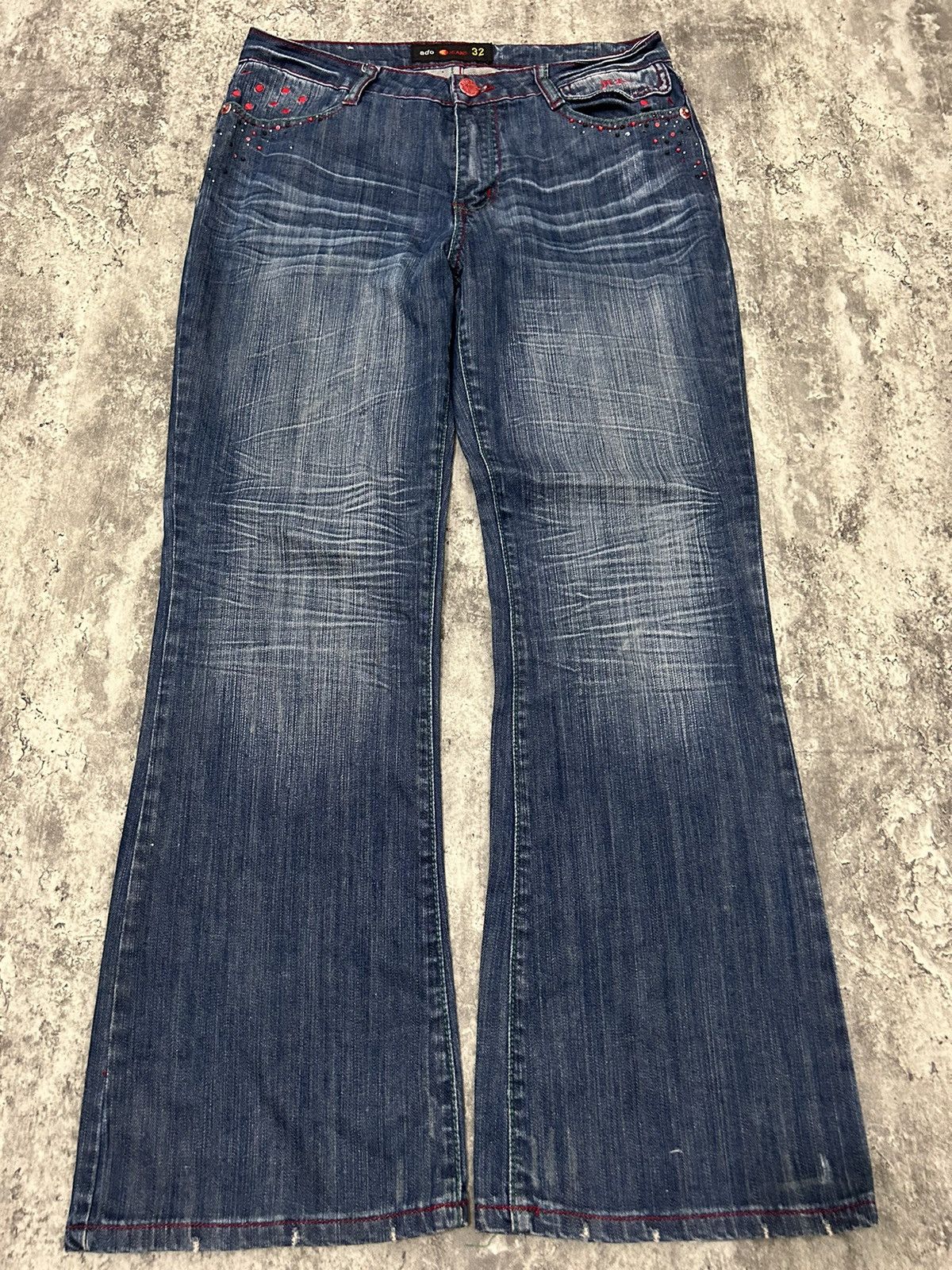 If Six Was Nine × Japanese Brand × Tornado Mart Ado Sweet Strobery Distressed Bootcut Jeans Size US 32 / EU 48 - 2 Thumbnail