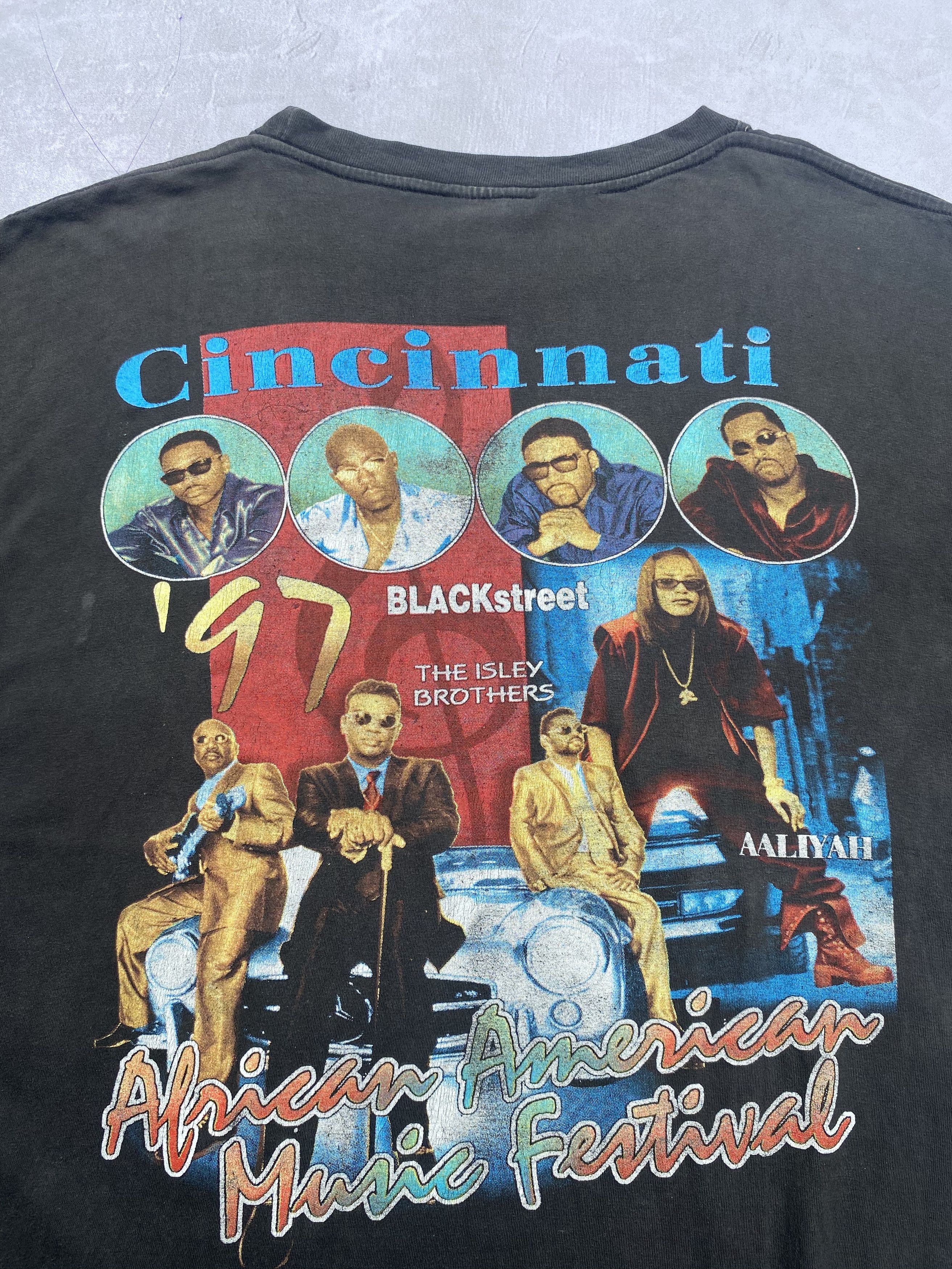 Rap Tees × Vintage 90s Raptees Aaliyah at Cincinnati Music Festival Size US XL / EU 56 / 4 - 7 Thumbnail
