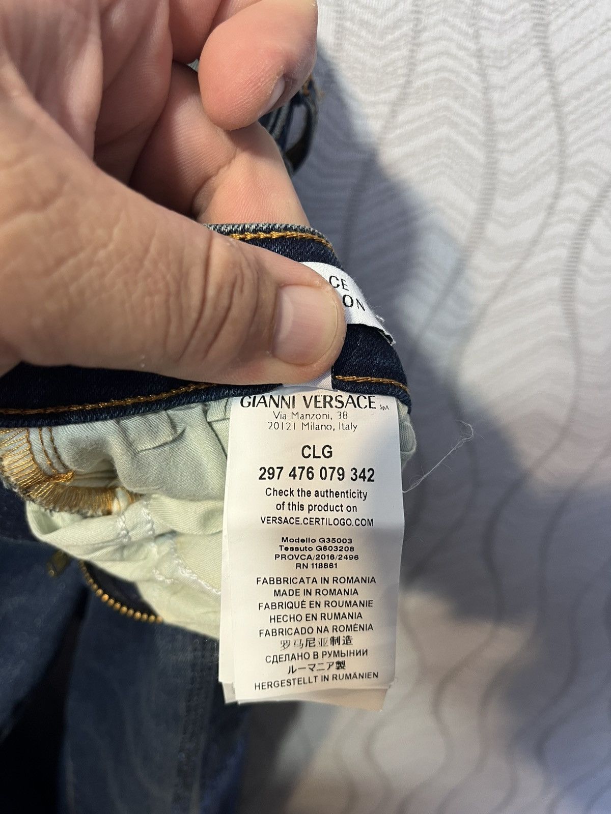 Versace Gianni Versace Blue Slim Jeans Strass Lamp Shade Size 26" / US 2 / IT 38 - 12 Thumbnail