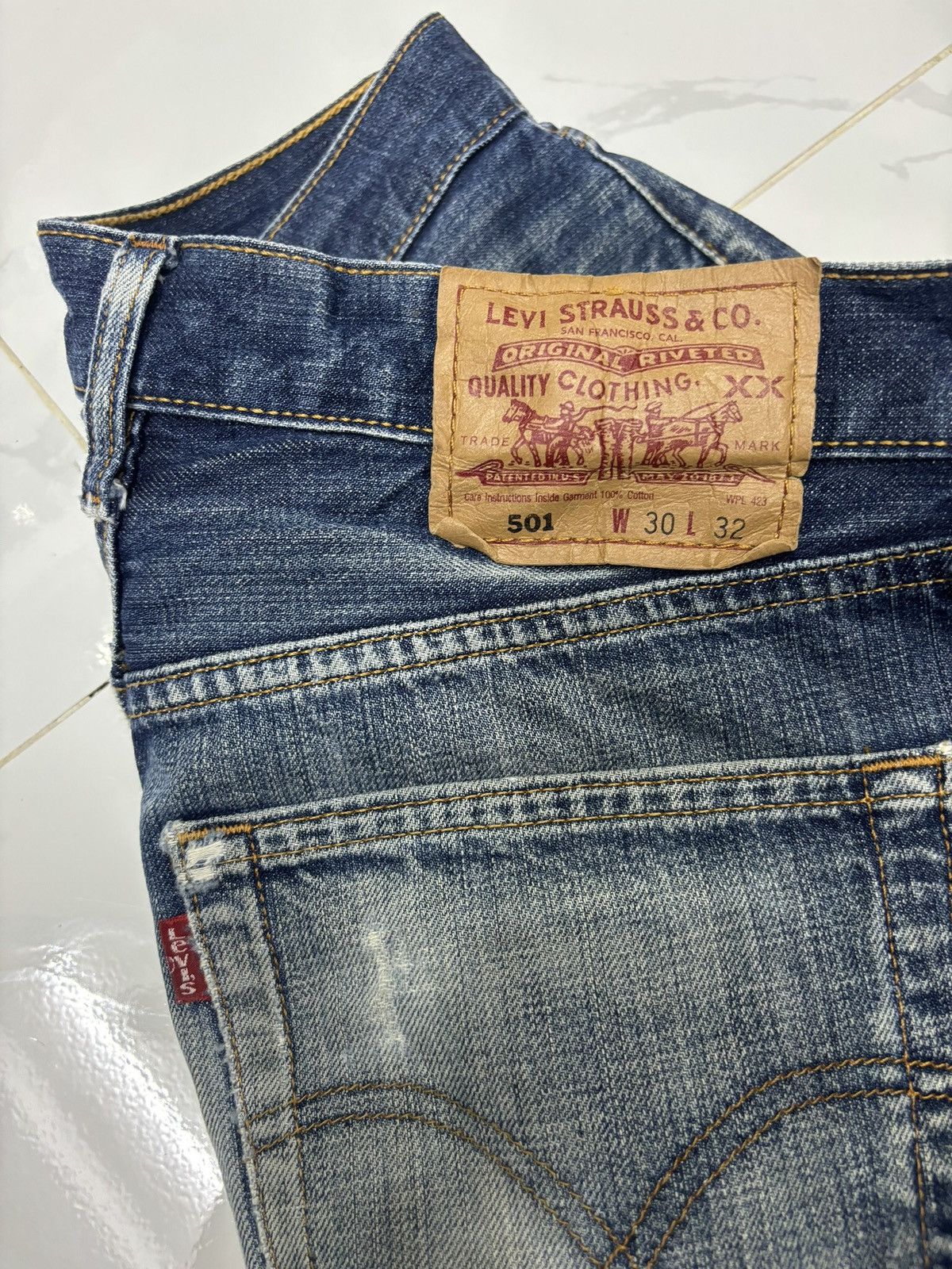 Comme des Garcons 🔥VINTAGE LEVIS 501 PAINTER JEANS UNDERCOVER STYLE DISTRESS Size US 30 / EU 46 - 8 Thumbnail