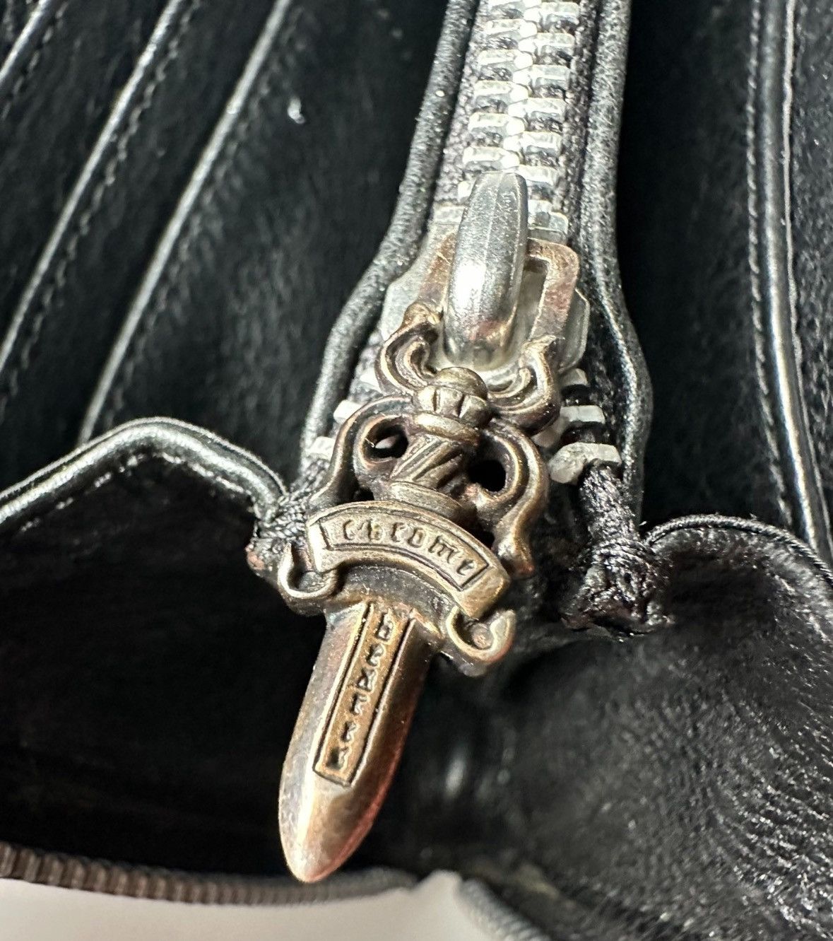 Chrome Hearts 1 of 1 triple leather cross patch long zip wallet Size ONE SIZE - 5 Thumbnail