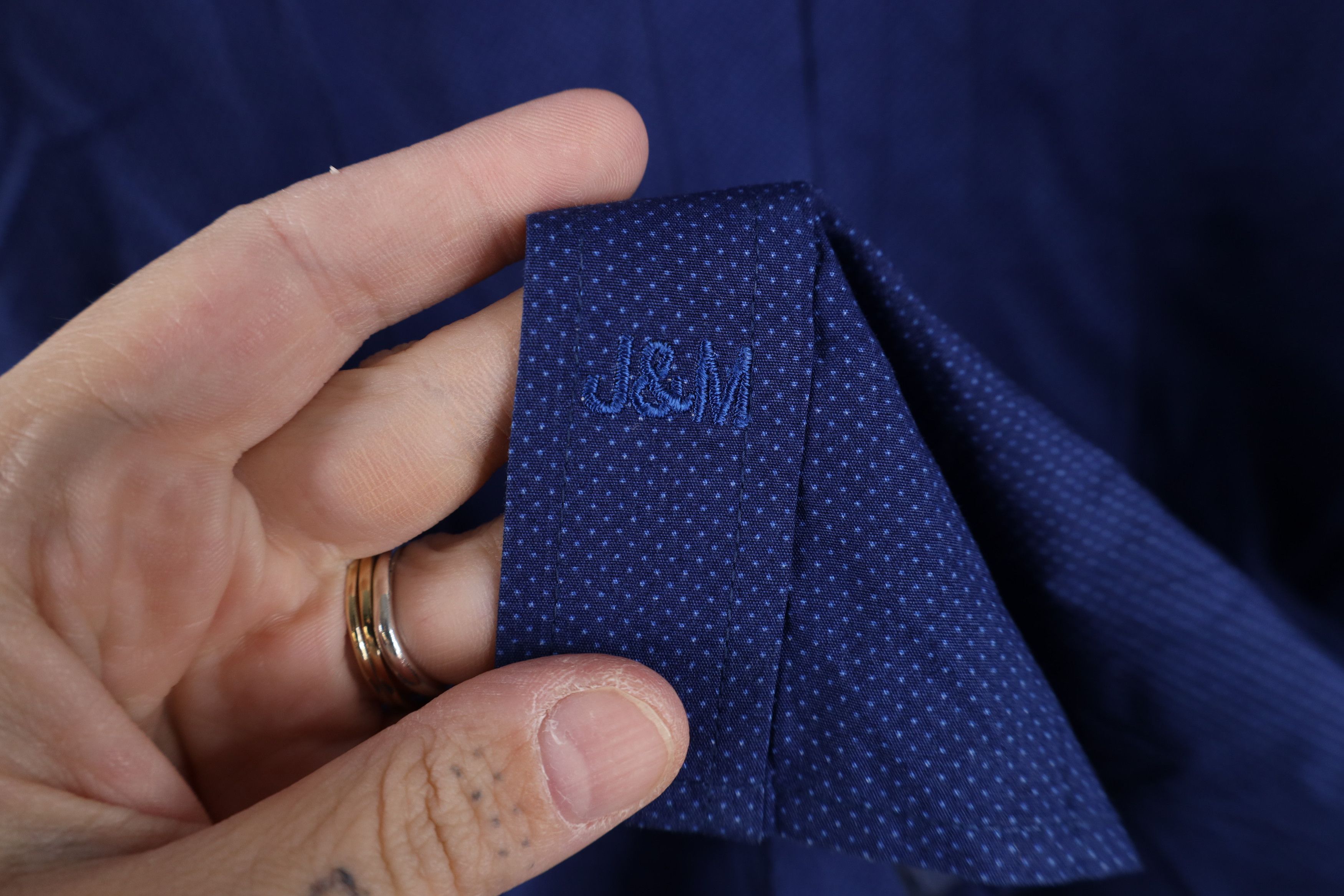 Johnston & Murphy Johnston & Murphy Collared Button Shirt Blue Cotton Size US XL / EU 56 / 4 - 4 Thumbnail