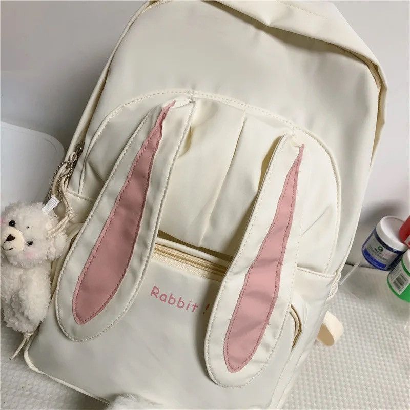 Vintage Cute Rabbit Young Girl School Backpack Size ONE SIZE - 9 Thumbnail
