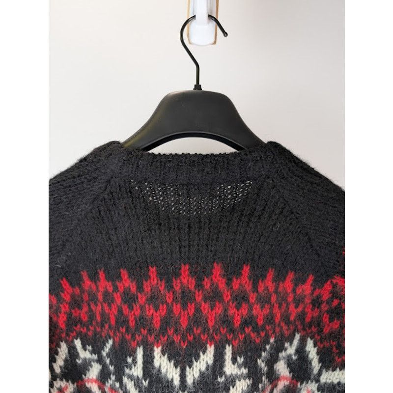 Celine o1rshd1 Boxy Crew Neck Sweater in Snowflake Jacquard Wool Size US S / EU 44-46 / 1 - 15 Thumbnail