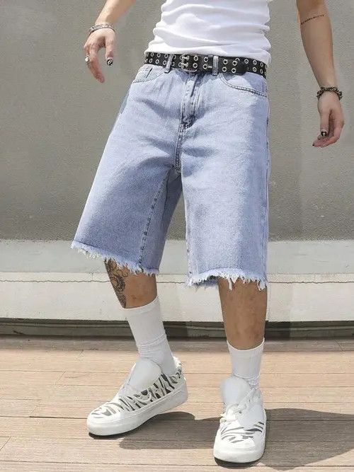 Japanese Brand × Vintage Vintage jeans jorts Y2K distressed shorts Size US 34 / EU 50 - 3 Thumbnail