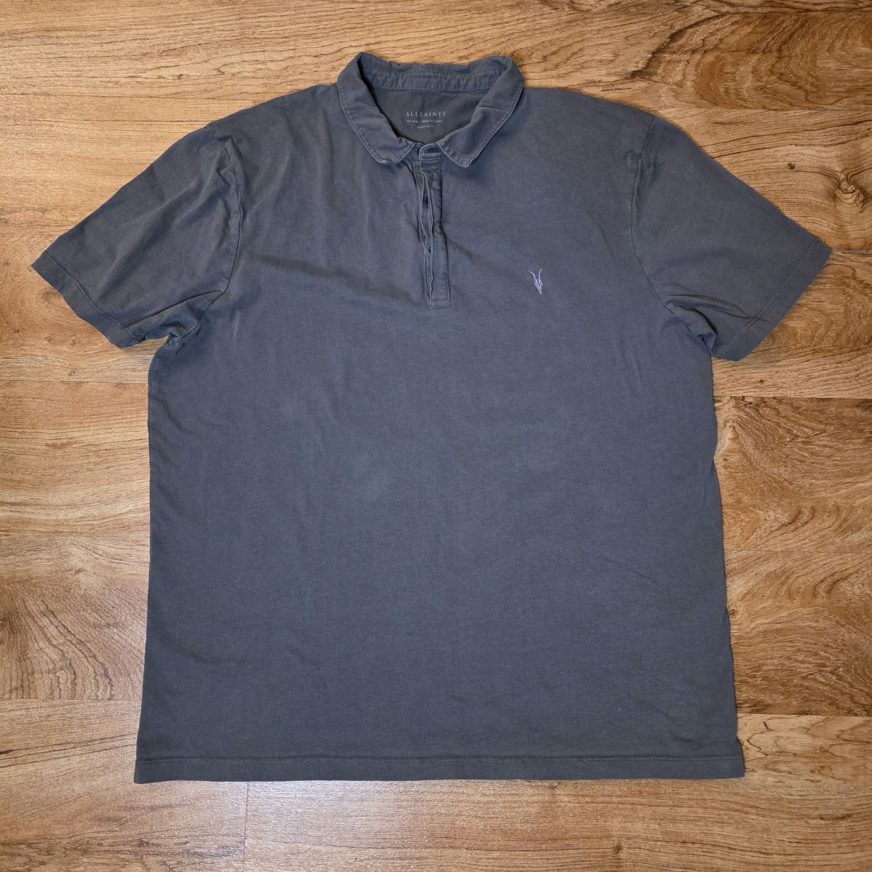 Allsaints All Saints Grey Short Sleeve Polo Shirt Size US XXL / EU 58 / 5 - 1 Thumbnail