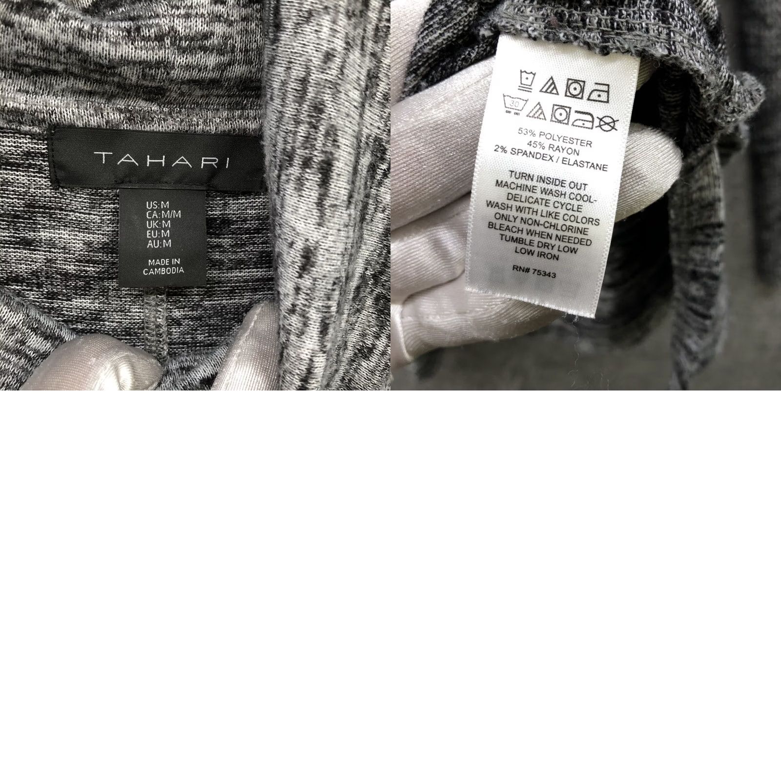 Vintage Tahari Cowl Neck Knit Pullover Sweater Womens M Gray Heather Lightweight Size M / US 6-8 / IT 42-44 - 8 Thumbnail