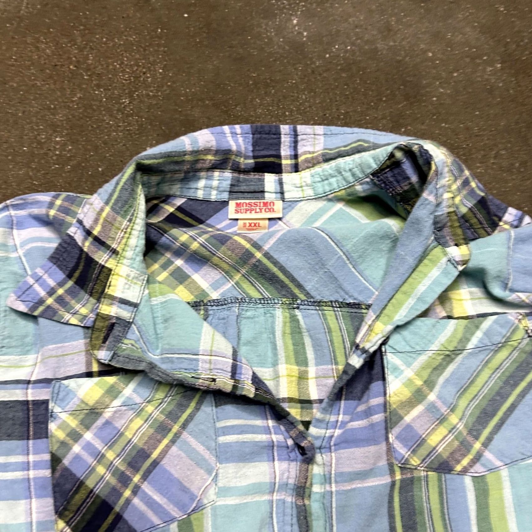 Mossimo VINTAGE Mossimo Supply Co Shirt Teens 2XL Blue Green Plaid Long Sleeve Button Up Casual Size US XXL / EU 58 / 5 - 2 Thumbnail