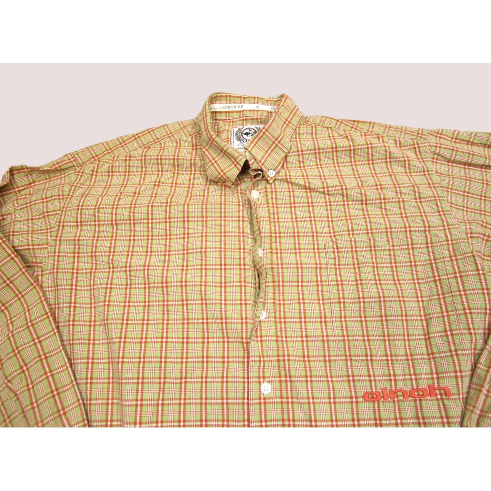 Vintage Cinch Shirt Men Large Orange Plaid Western Long Sleeve Button Up Cowboy Rancher Size US L / EU 52-54 / 3 - 1 Thumbnail