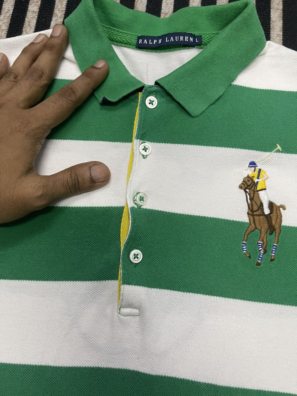 2000s POLO RALPH LAUREN BIG PONY STRIPES NO 3 POLO SHIRT