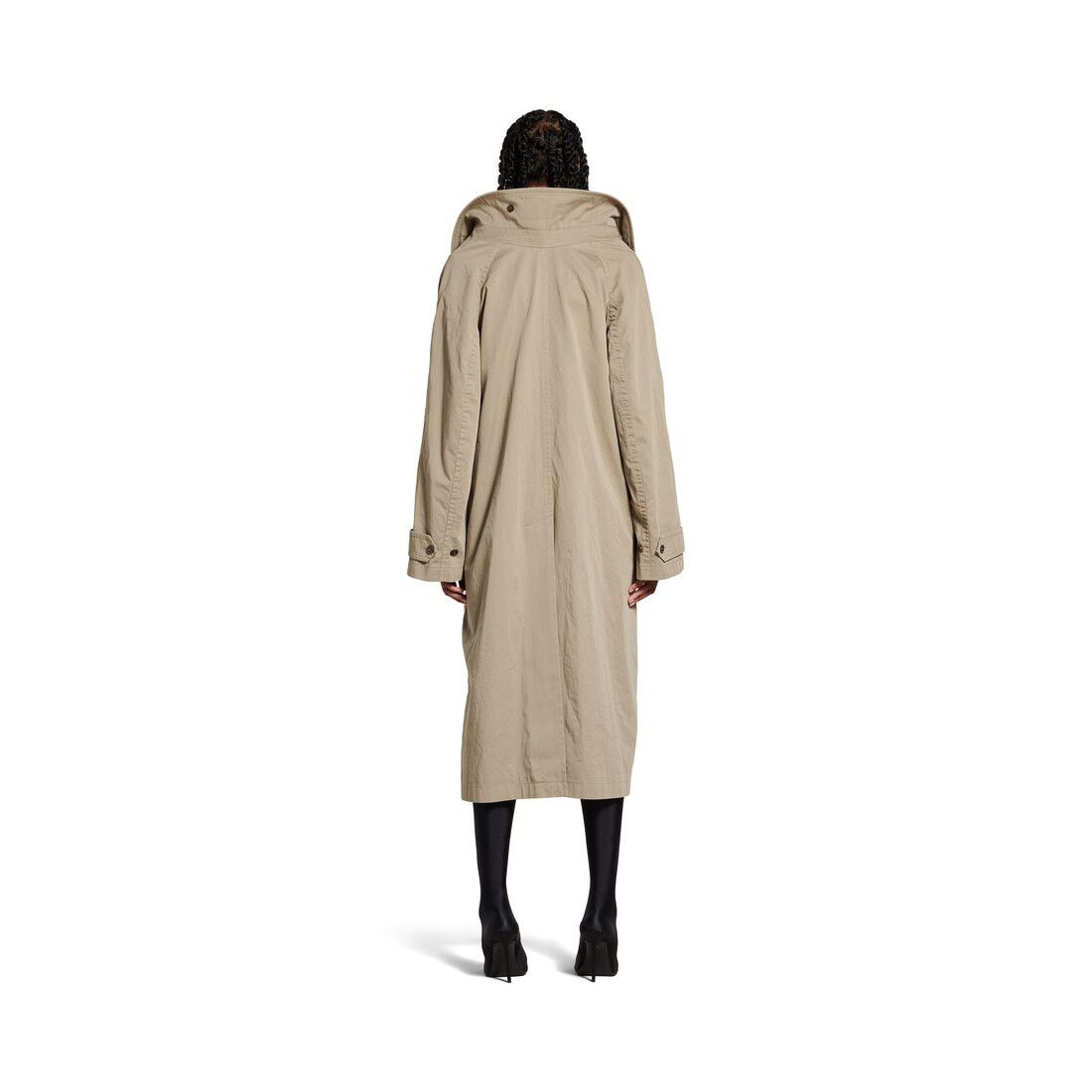 Balenciaga o1s1rm0825 Off Shoulder Carcoat in Beige Size XS / US 0-2 / IT 36-38 - 2 Thumbnail