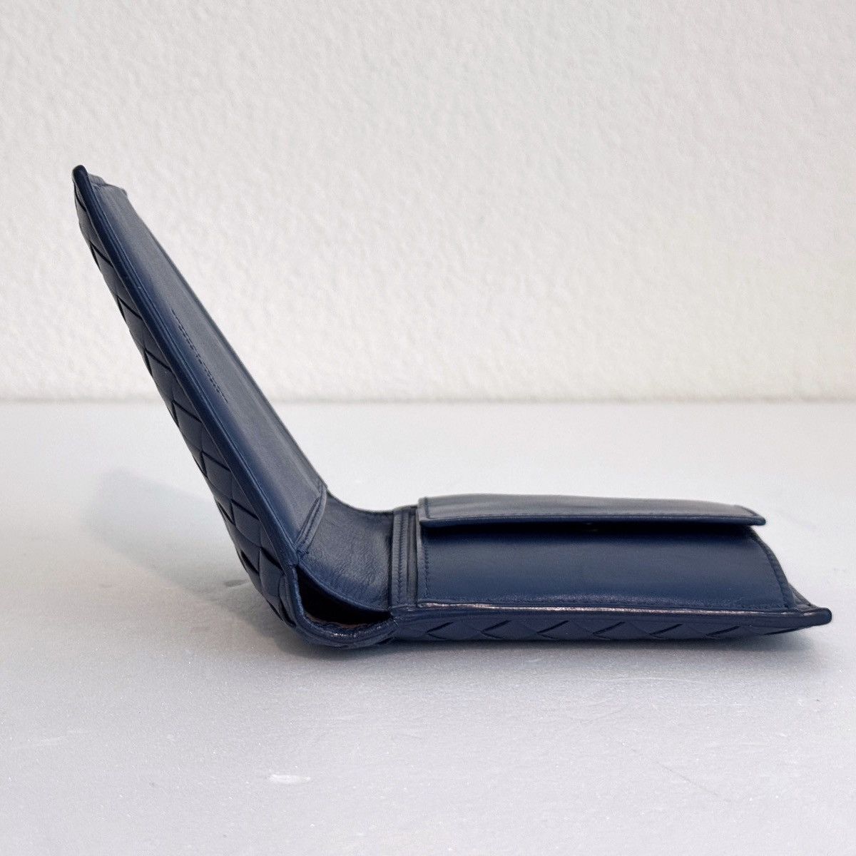 Bottega Veneta Bottega Veneta Intrecciato Blue Bifold Wallet Coin Pocket Size ONE SIZE - 6 Thumbnail