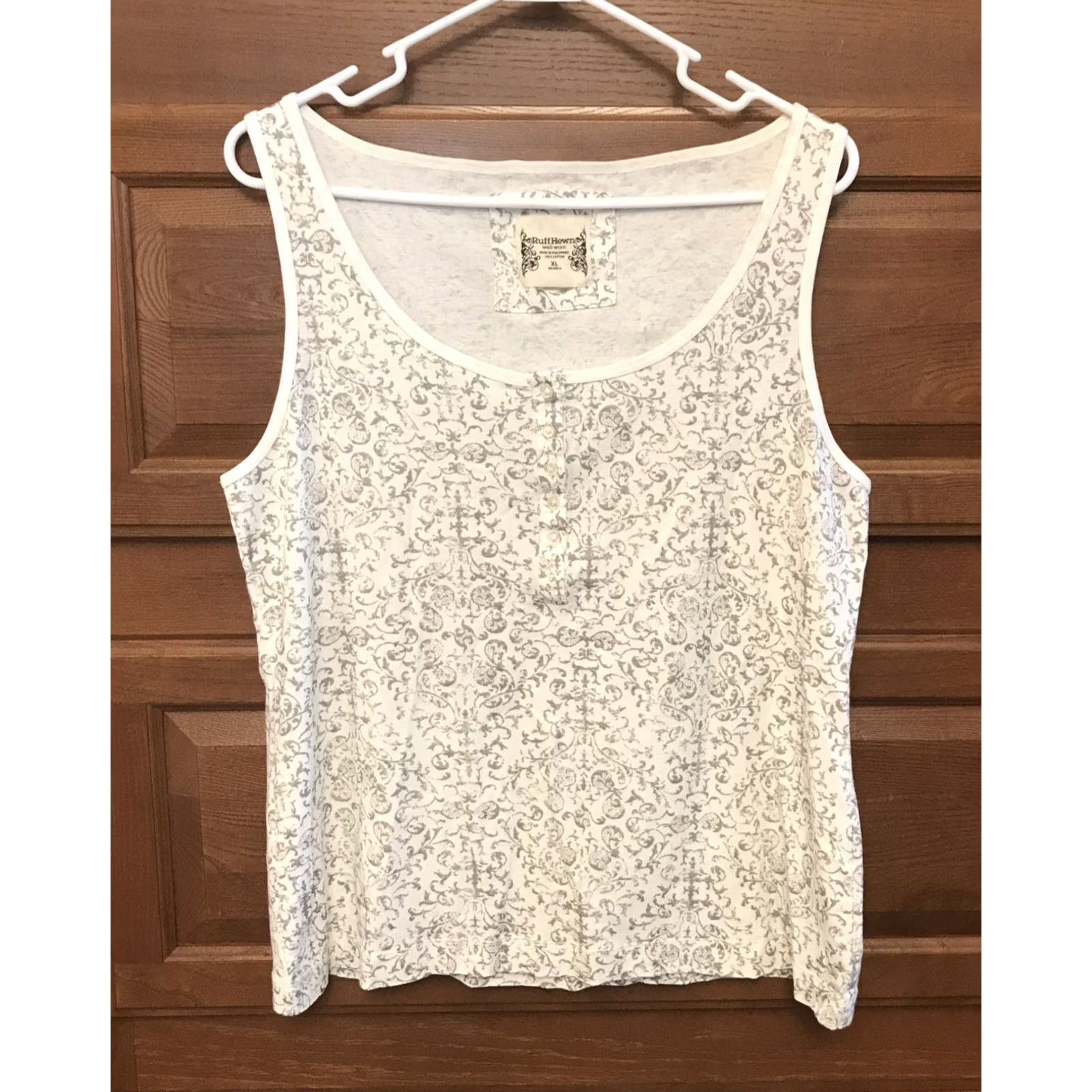 Vintage Ruff Hewn Tank Shirt XL White Knit Top Sleeveless Round Neck Casual Women Shimmer Sparkle 1397 Size XL / US 12-14 / IT 48-50 - 2 Thumbnail