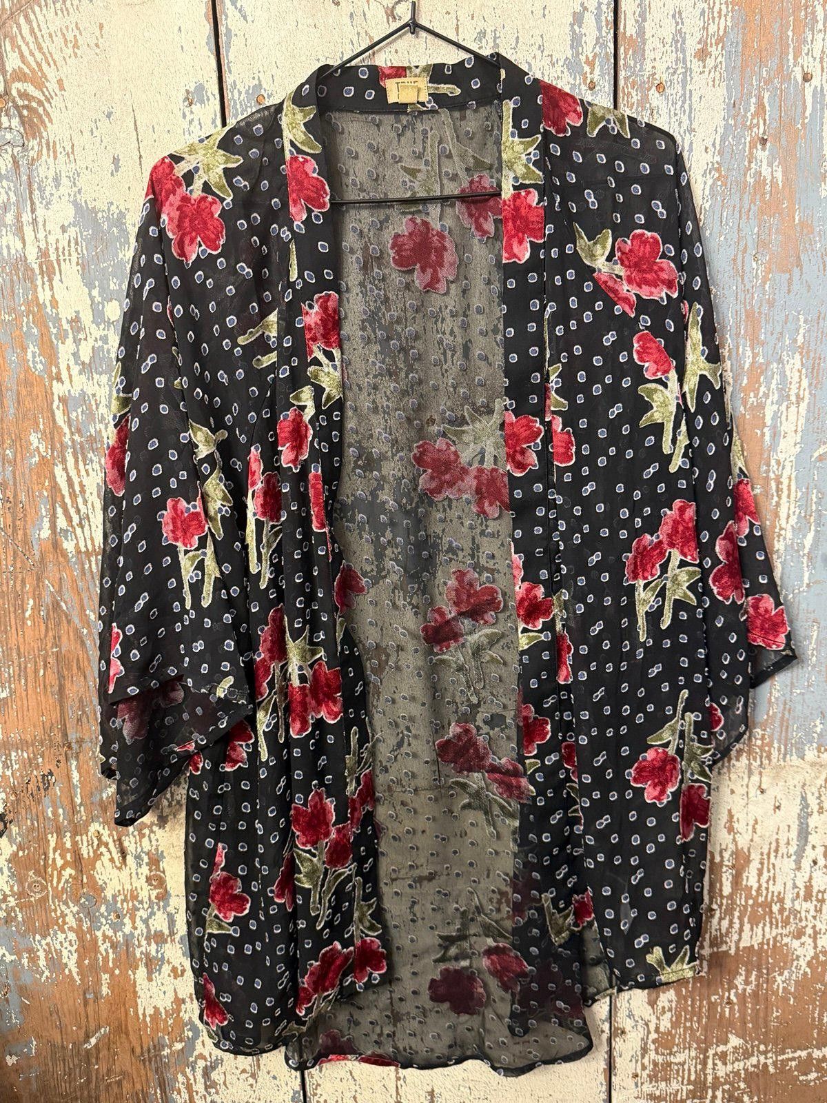 Designer True Craft sheer floral open cardigan, size Medium Size M / US 6-8 / IT 42-44 - 2 Thumbnail