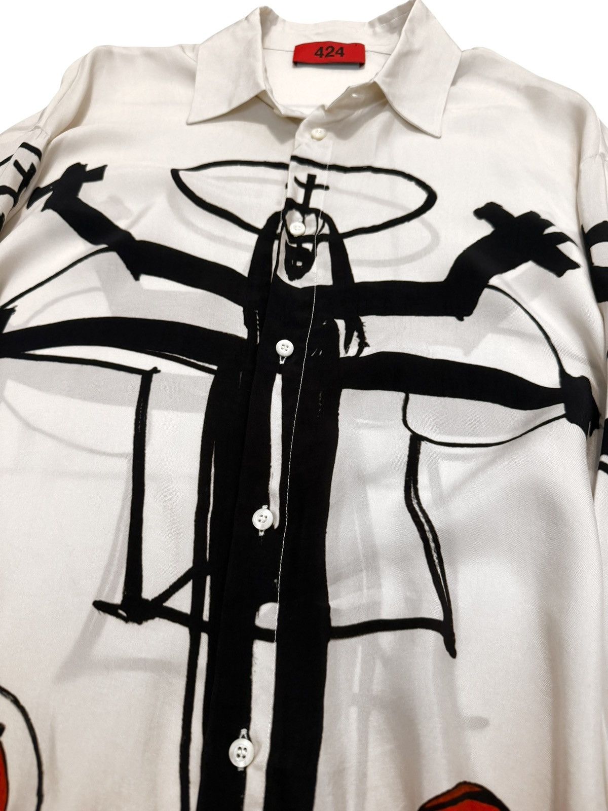 424 1/1 Sample Crucifix Crucifixion Oversized Silky Shirt Size US S / EU 44-46 / 1 - 3 Thumbnail