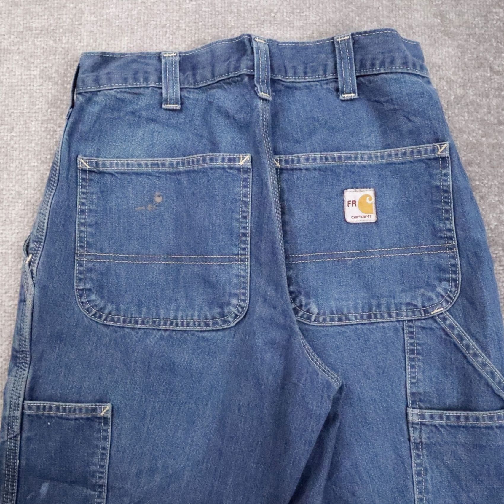 Carhartt VINTAGE Carhartt Jeans Blue Medium Wash Straight Leg Baggy Skater Carpenter Mens Size US 27 - 7 Thumbnail