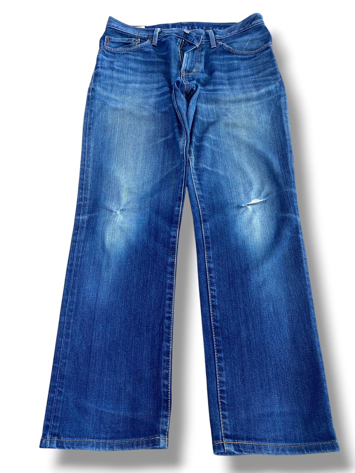 Edwin Edwin 503 Whiskers Ripped Style Loose Jeans Size US 32 / EU 48 - 1 Thumbnail