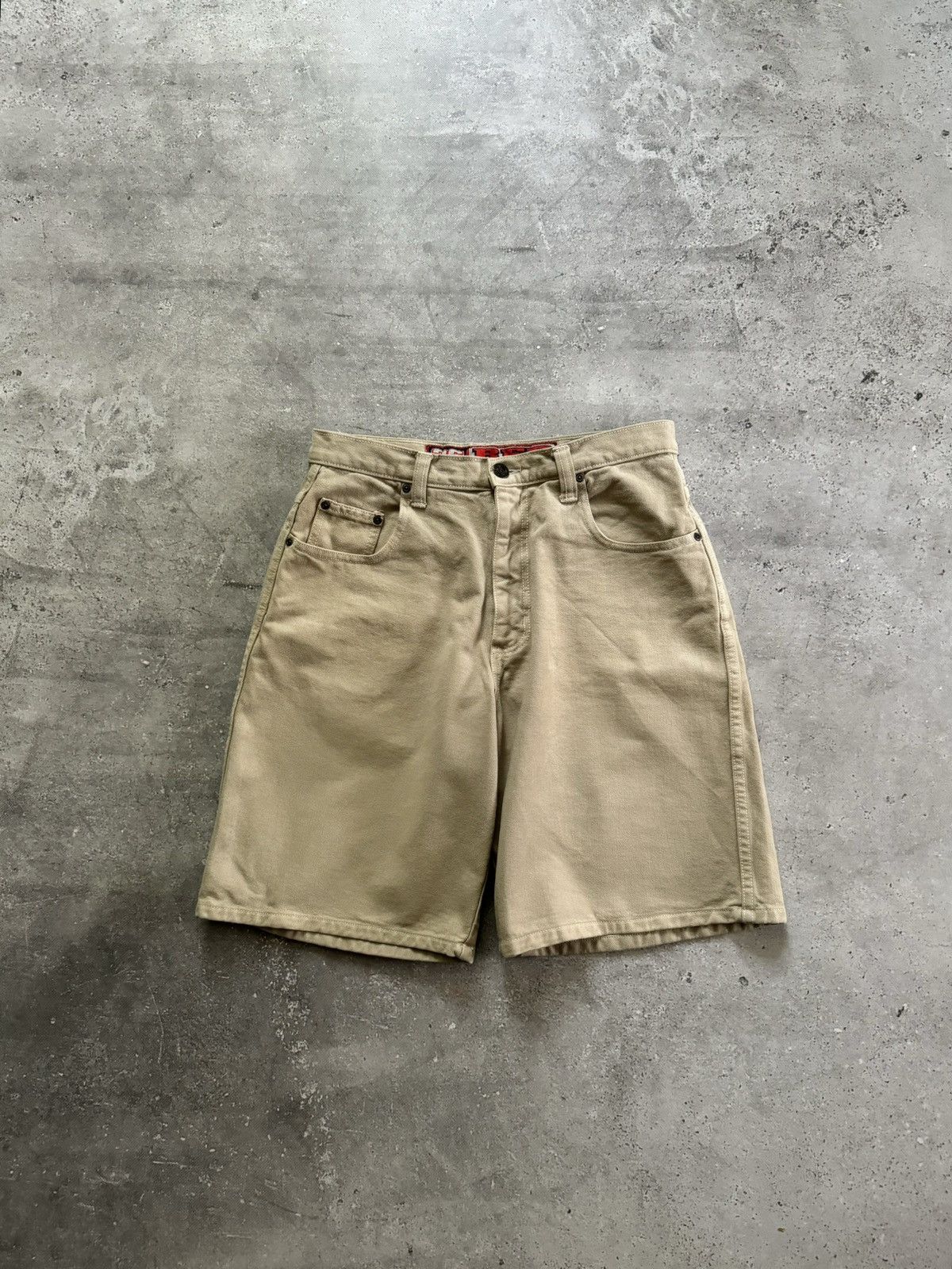 Tony Hawk × Vintage Vintage 90s 26 Red Skateboarding USA Jeans Beige Shorts Size US 31 - 2 Thumbnail