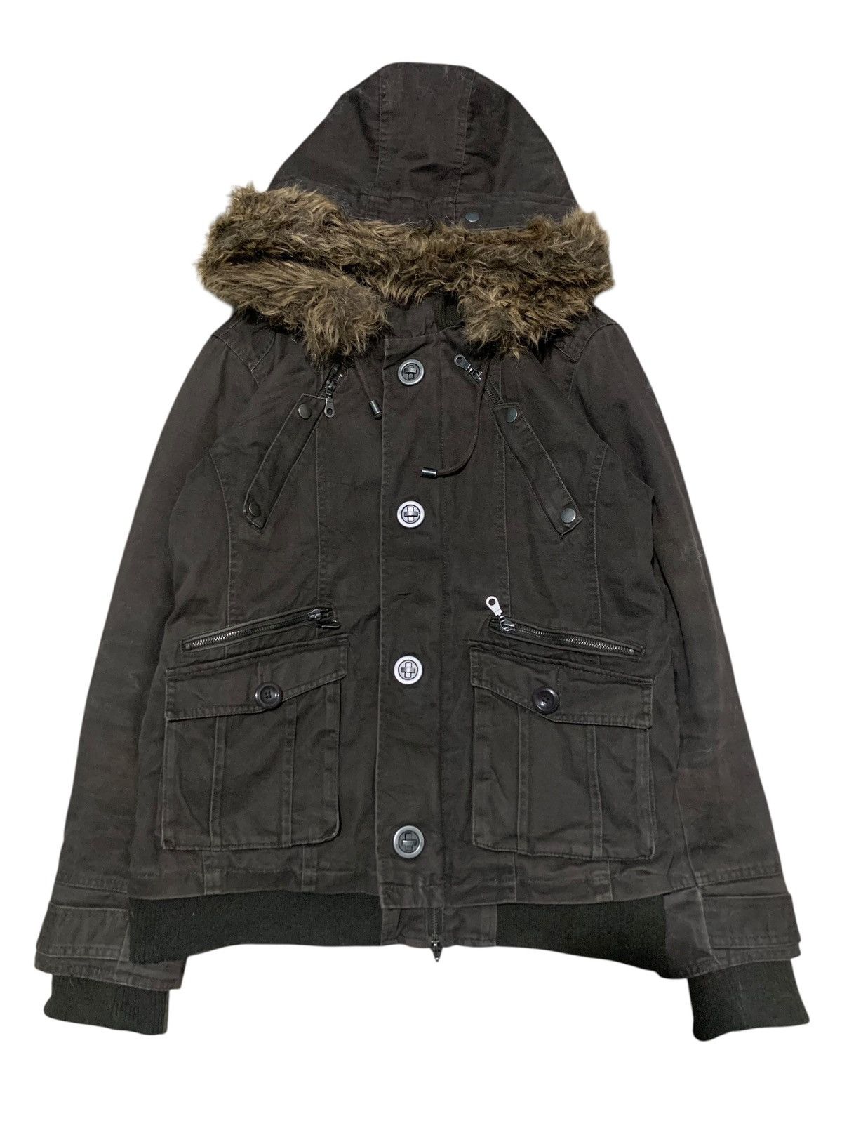 If Six Was Nine 2000s In The Attic multipocket fur hoodie canvas jacket Size US M / EU 48-50 / 2 - 1 Thumbnail