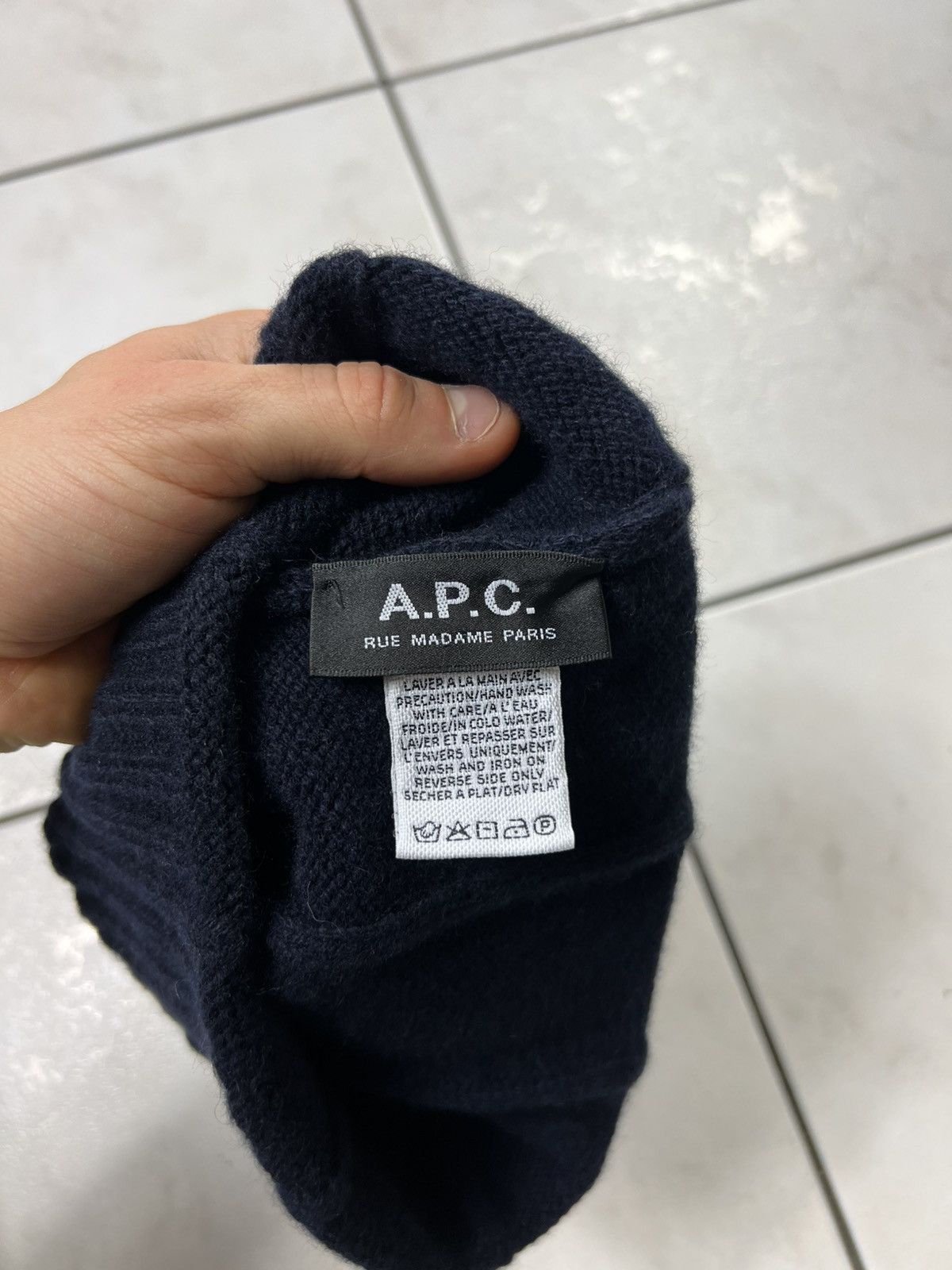 A.P.C. A.P.C. Rue Madame Paris wool cashmere ribbed knit beanie hat Size ONE SIZE - 12 Thumbnail