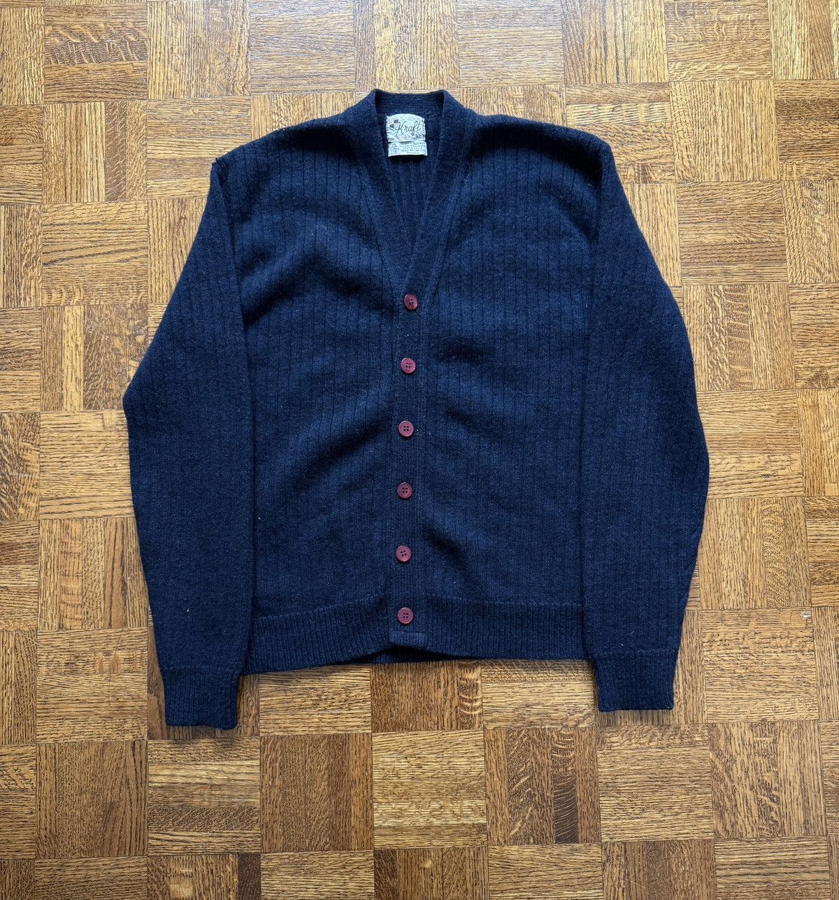 Vintage Vintage 60s Striped Virgin Orlon Acrylic Cardigan Sweater