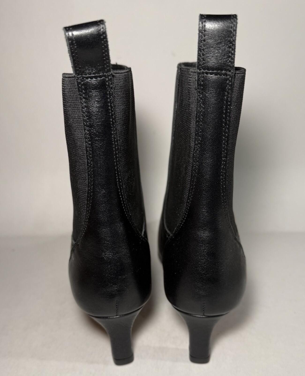 Madewell MADEWELL Dimes Chelsea Leather Boot Kitten Heel NX443 Black Size US 8.5 / IT 38.5 - 4 Thumbnail
