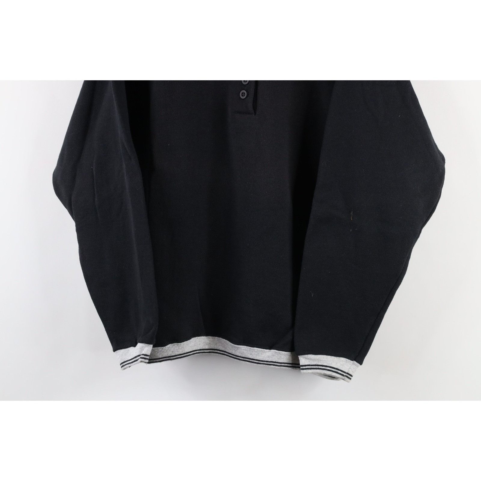 Vintage Vintage 90s Streetwear Striped Blank Henley Sweatshirt Size M / US 6-8 / IT 42-44 - 3 Thumbnail