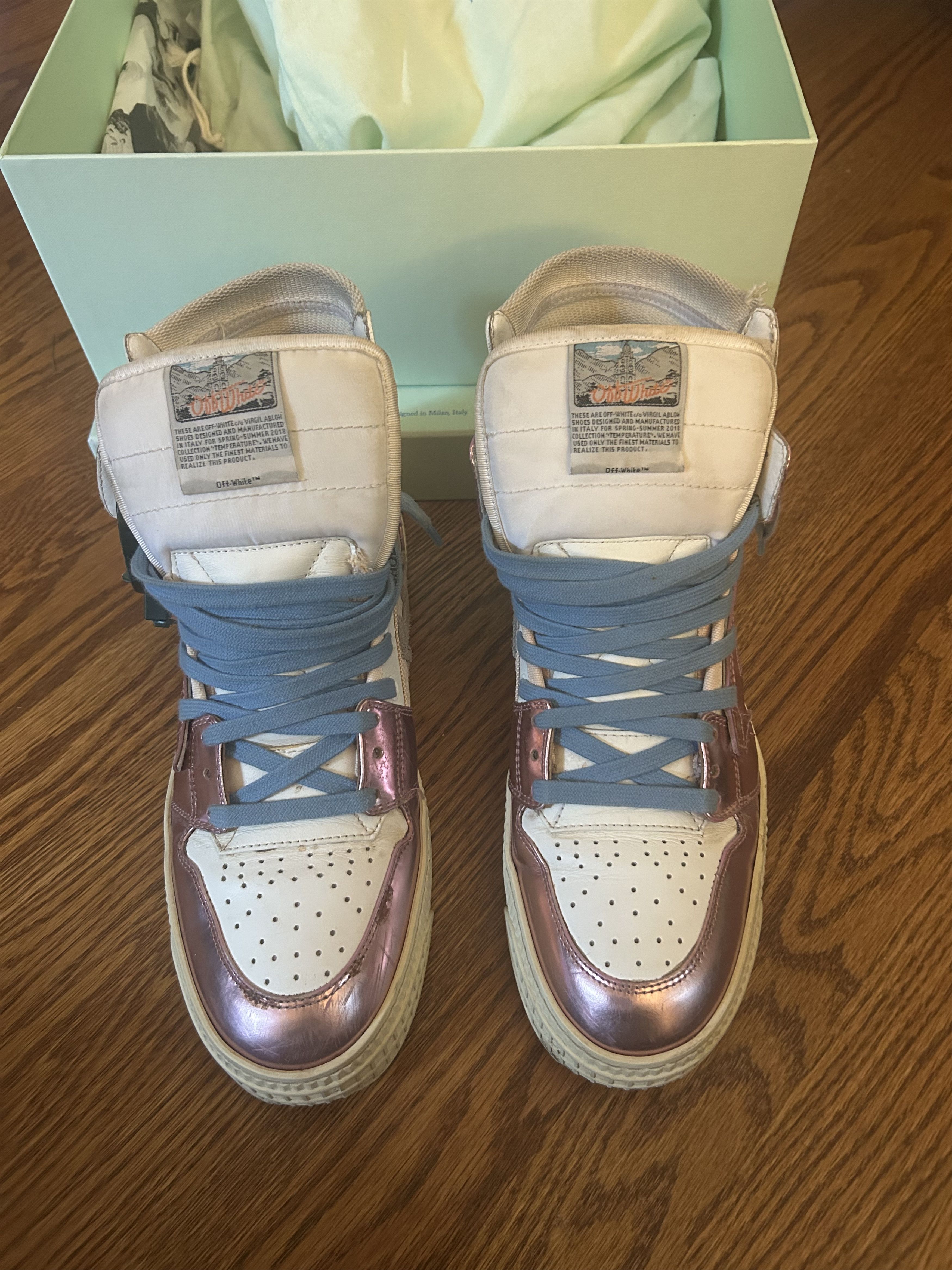Off-White Off White Pink and Blue High Tops Size US 9 / IT 39 - 2 Thumbnail