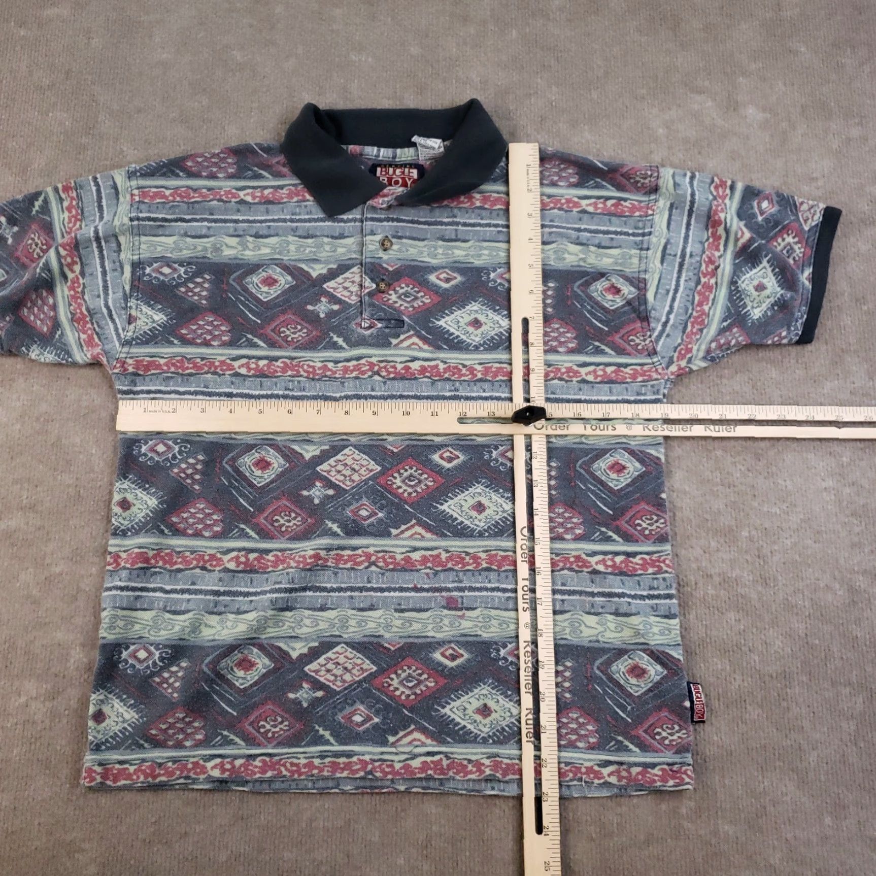 Bugle Boy Vintage Bugle Boy Shirt Mens Medium Aztec Polo Southwest Geometric Pattern 90s Size US M / EU 48-50 / 2 - 2 Thumbnail