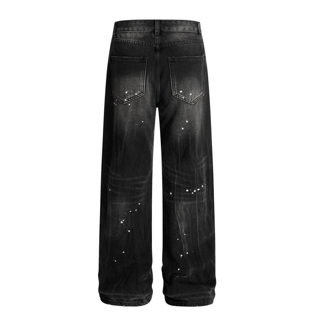 Jean American punk ink-splashed distressed washed loose jeans Size US 32 / EU 48 - 2 Thumbnail