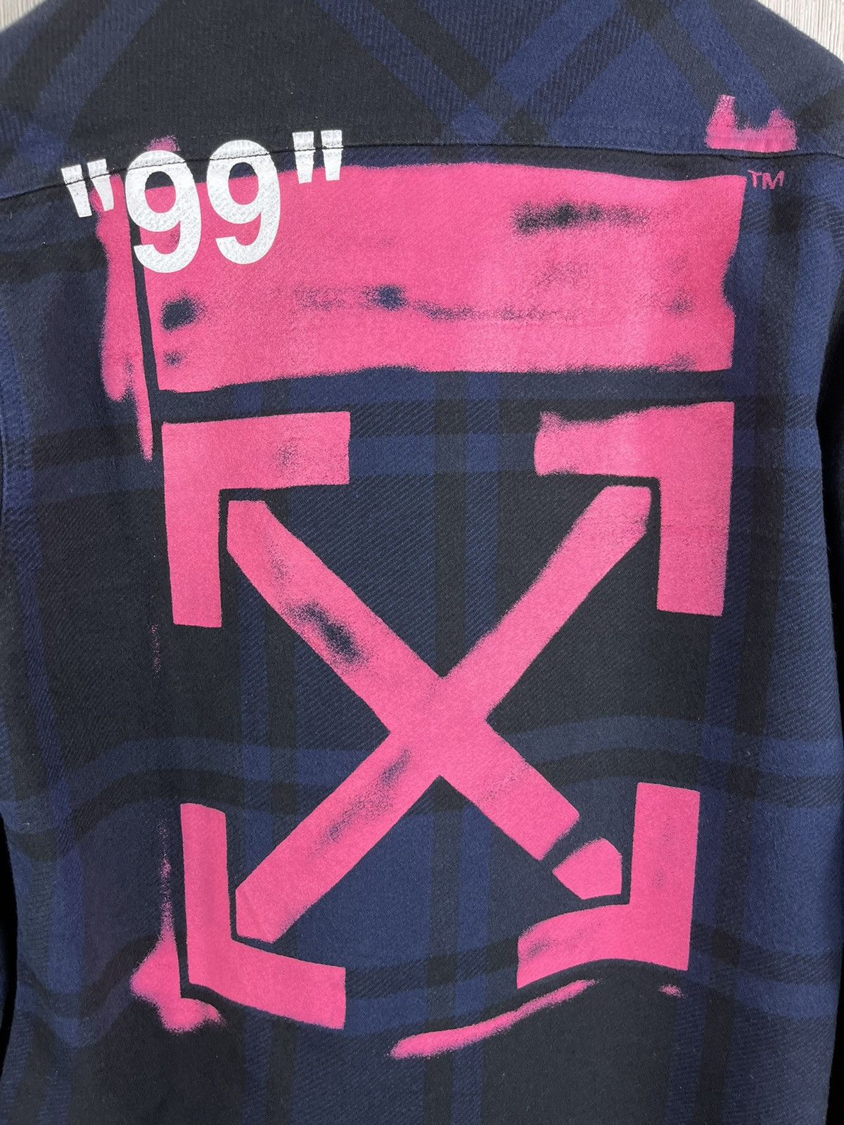 Off-White Off-White Virgil Abloh flannel shirt jacket arrows pink logo Size US S / EU 44-46 / 1 - 23 Thumbnail