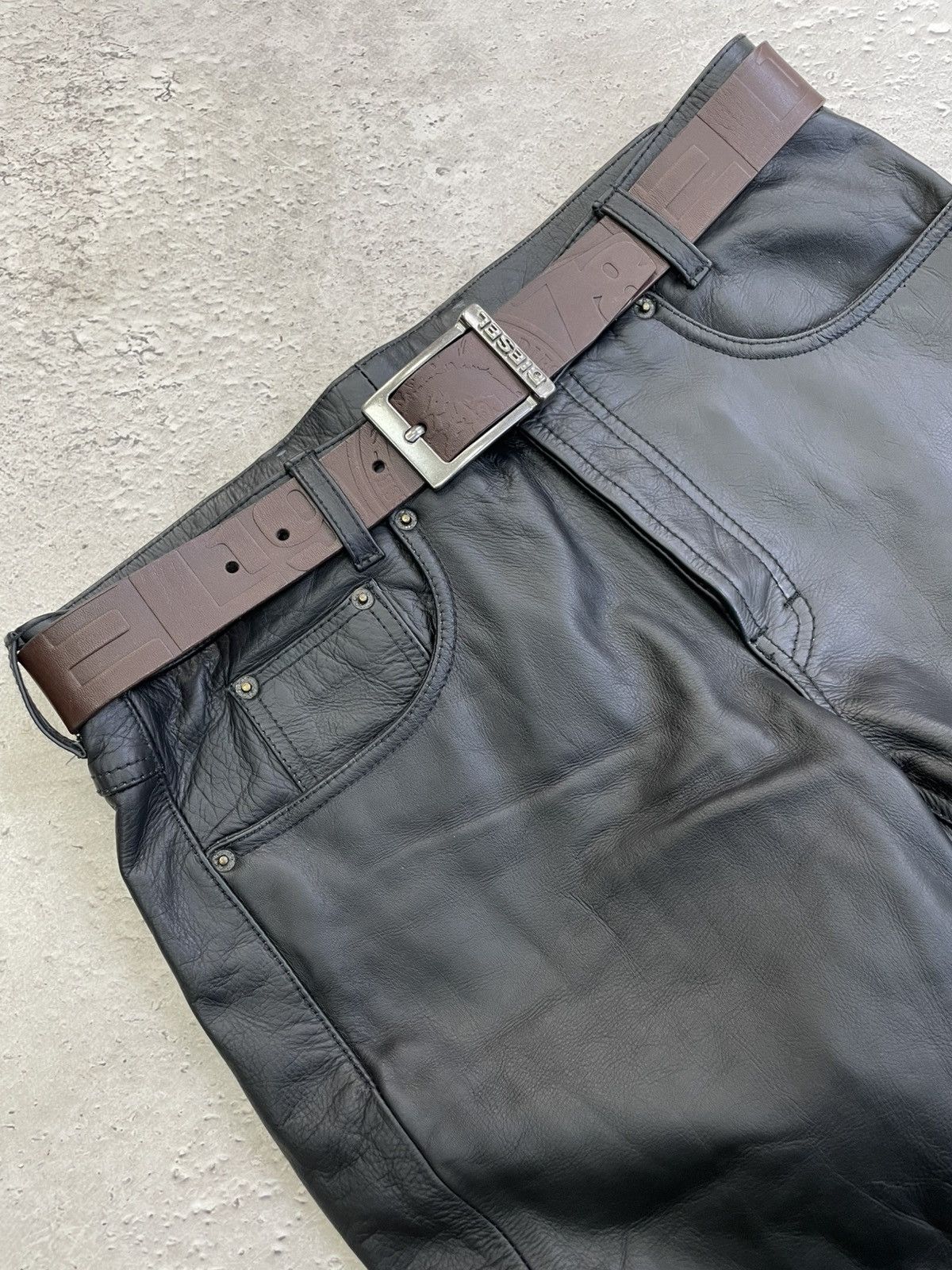 Diesel × Japanese Brand Vintage Diesel Belt Y2K Rhinestones Punk Leather japanese Size ONE SIZE - 1 Thumbnail