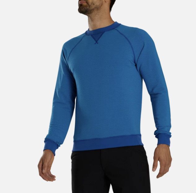 Footjoy Footjoy French Terry Stripe Sweater Deep Blue Ocean ( S ) Size US S / EU 44-46 / 1 - 1 Thumbnail