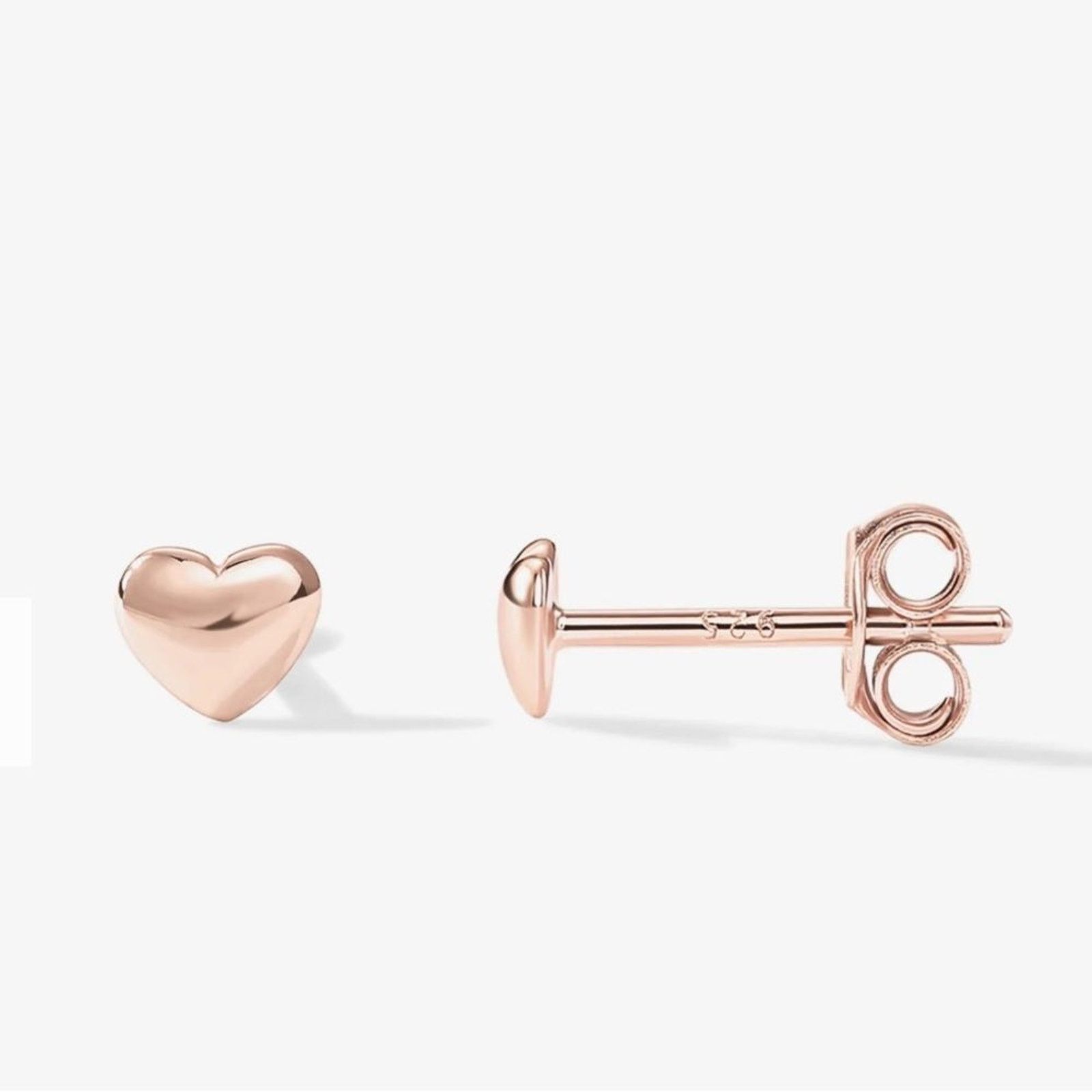 Vintage NWB PAVOI 14K Rose Gold Plated Heart Disc Stud Earrings 925 Size ONE SIZE - 1 Thumbnail