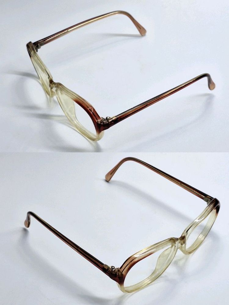 Other 90s Japan Vintage Model 116 Champagne Yellow Glasses Frame Size ONE SIZE - 5 Thumbnail