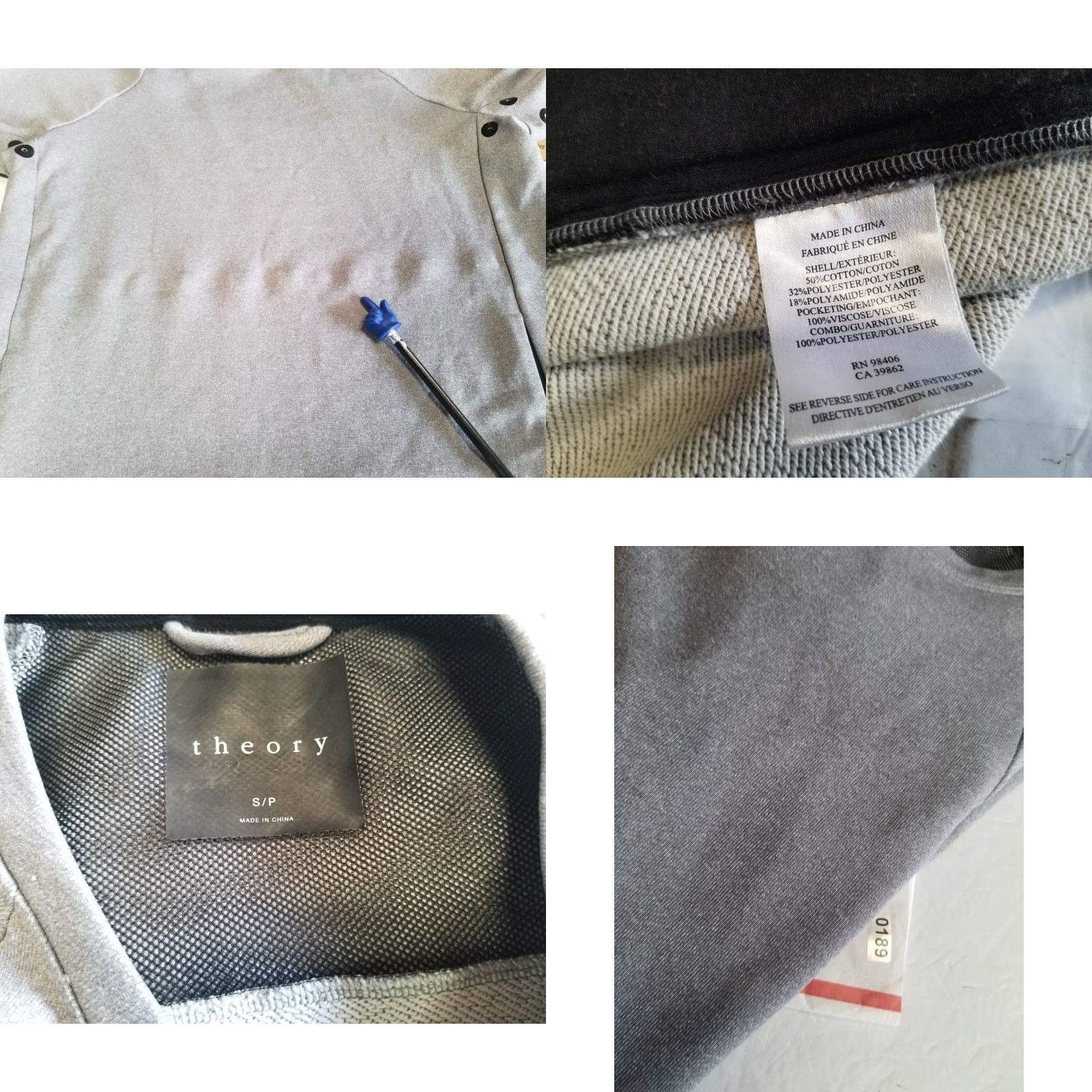 Theory Theory Sweatshirt Mens Size Small Crew Neck Gray Polyester Blend Regular Fit Stretch Long Sleeve, 100% See Pics Size US S / EU 44-46 / 1 - 9 Thumbnail