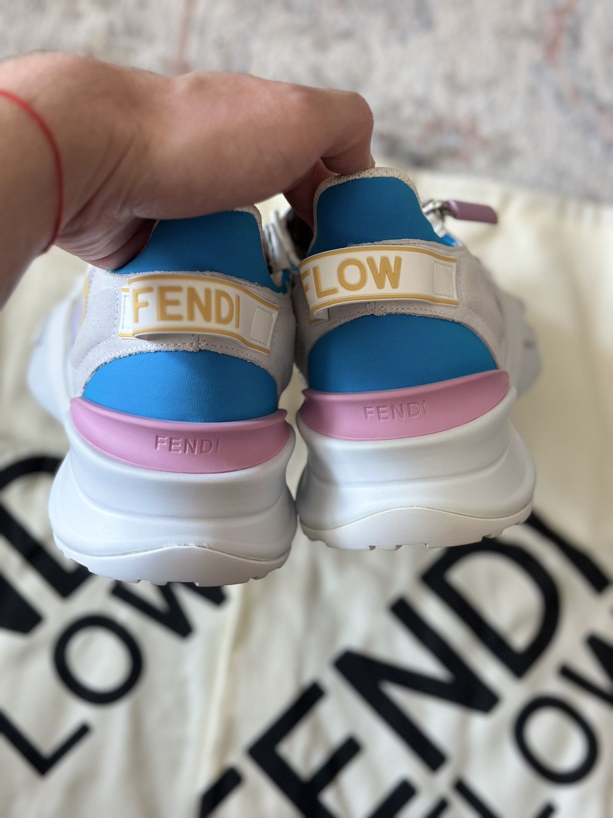 Fendi FENDI Flow Fabric Light Blue Purple Low Top Sneakers Size US 9 / EU 42 - 5 Thumbnail
