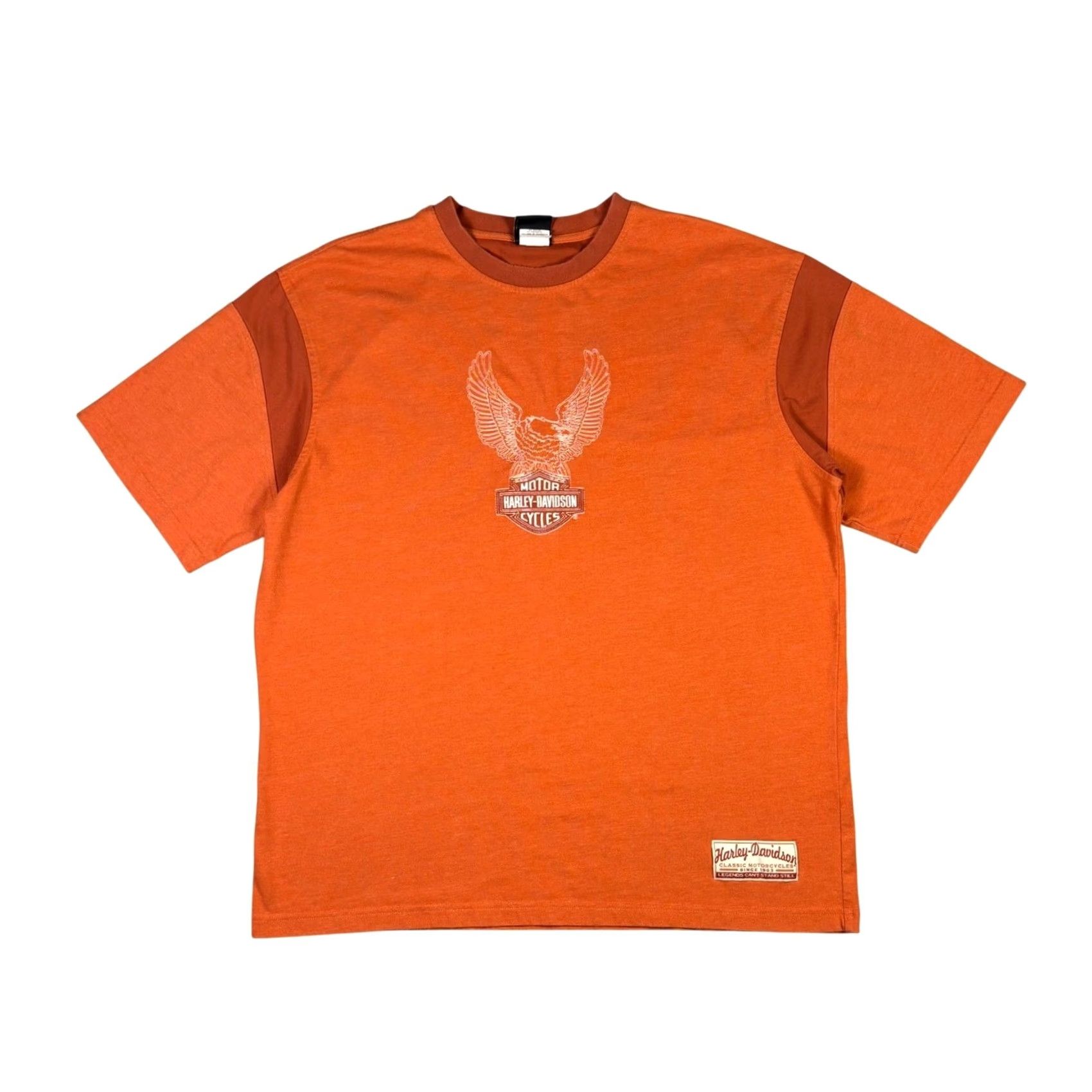 Harley Davidson Harley-Davidson T-Shirt Orange Mens XL Short Sleeve Graphic Print Crew Neck Logo Biker All Seasons Size US XL / EU 56 / 4 - 2 Thumbnail