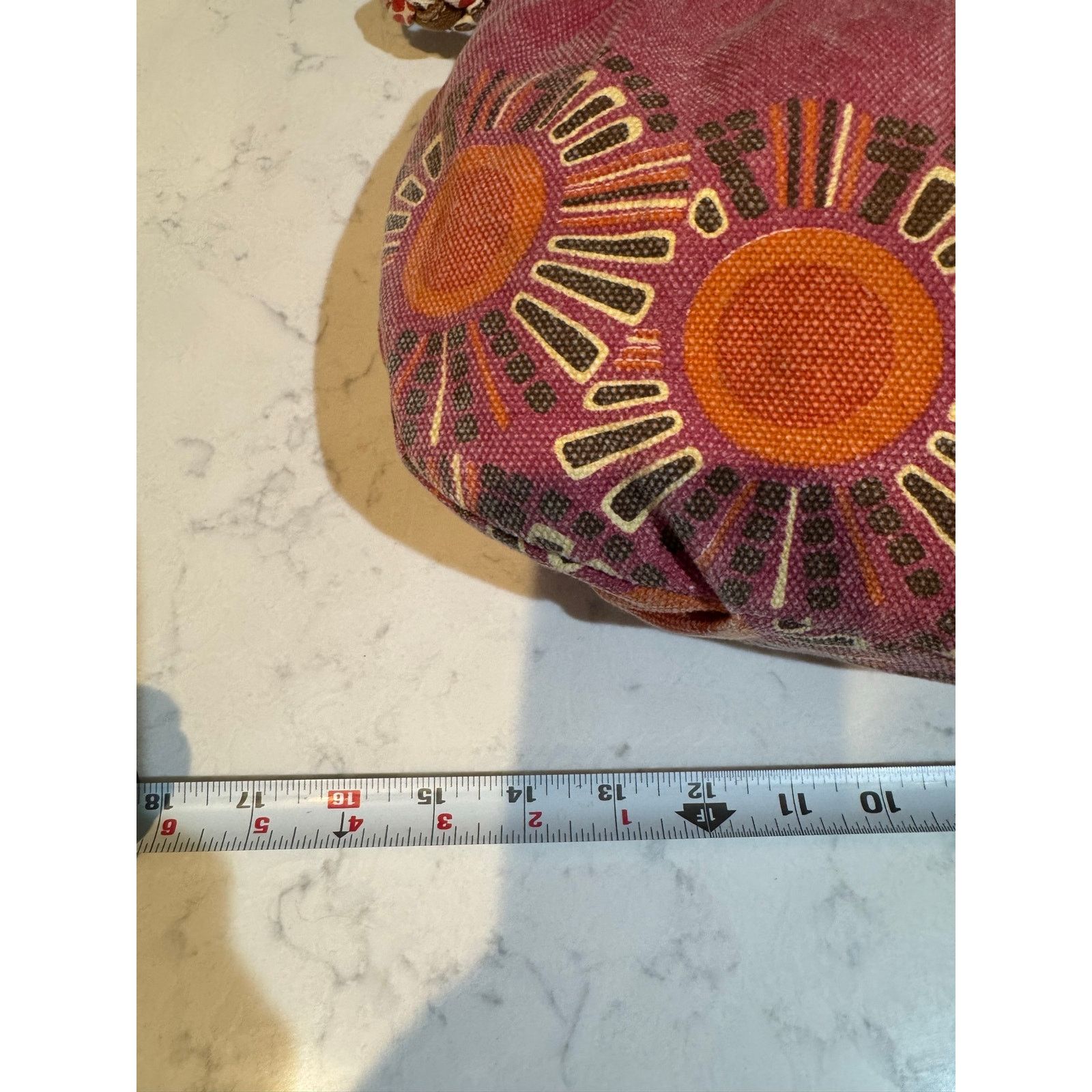 Guess vintage Fossil Canvas Hobo Bag abstract orange brown floral Size ONE SIZE - 13 Thumbnail