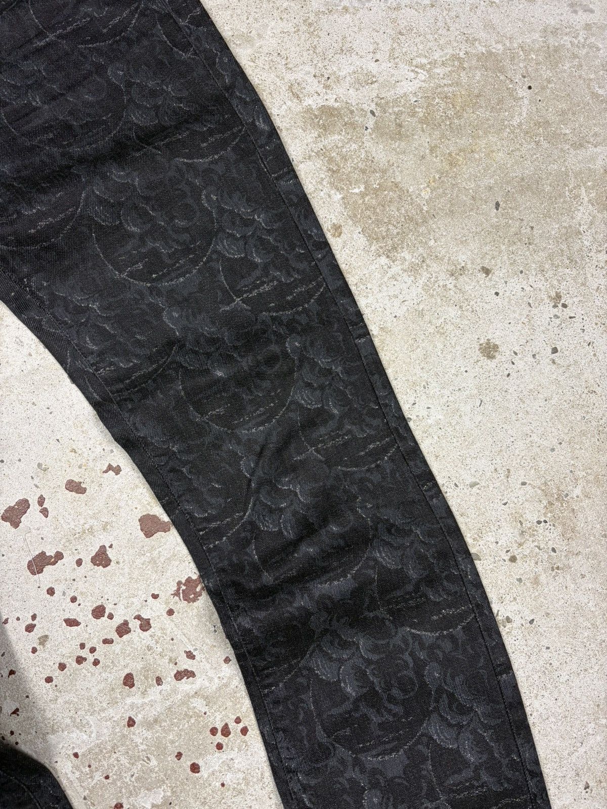 Just Cavalli 2000s Just Roberto Cavalli Abstract Floral Print Black Jeans Size 30" / US 8 / IT 44 - 6 Thumbnail