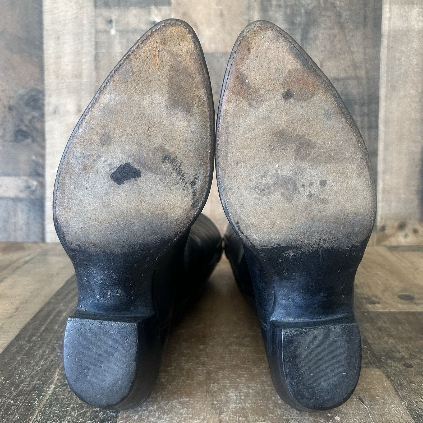 Vintage J Chisholm Vintage Classic Black Cowboy Boots Mens 8.5 D Size US 8.5 / EU 41-42 - 4 Thumbnail