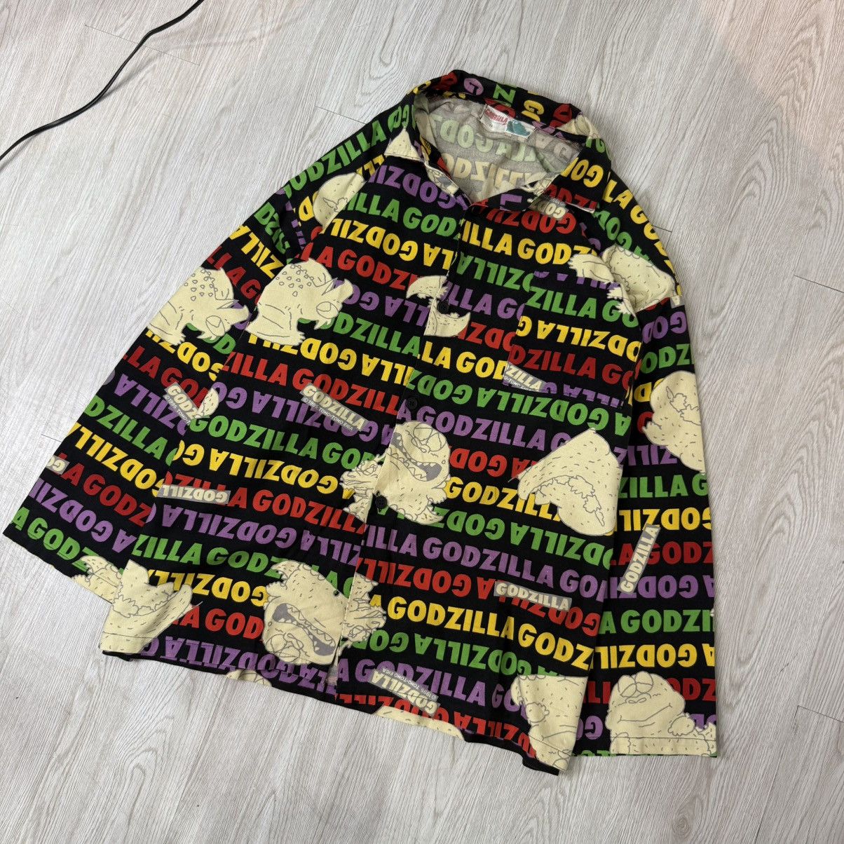 Vintage GODZILLA vintage 95' toho-toho eiga shirt full print boxy Size US XXL / EU 58 / 5 - 2 Thumbnail