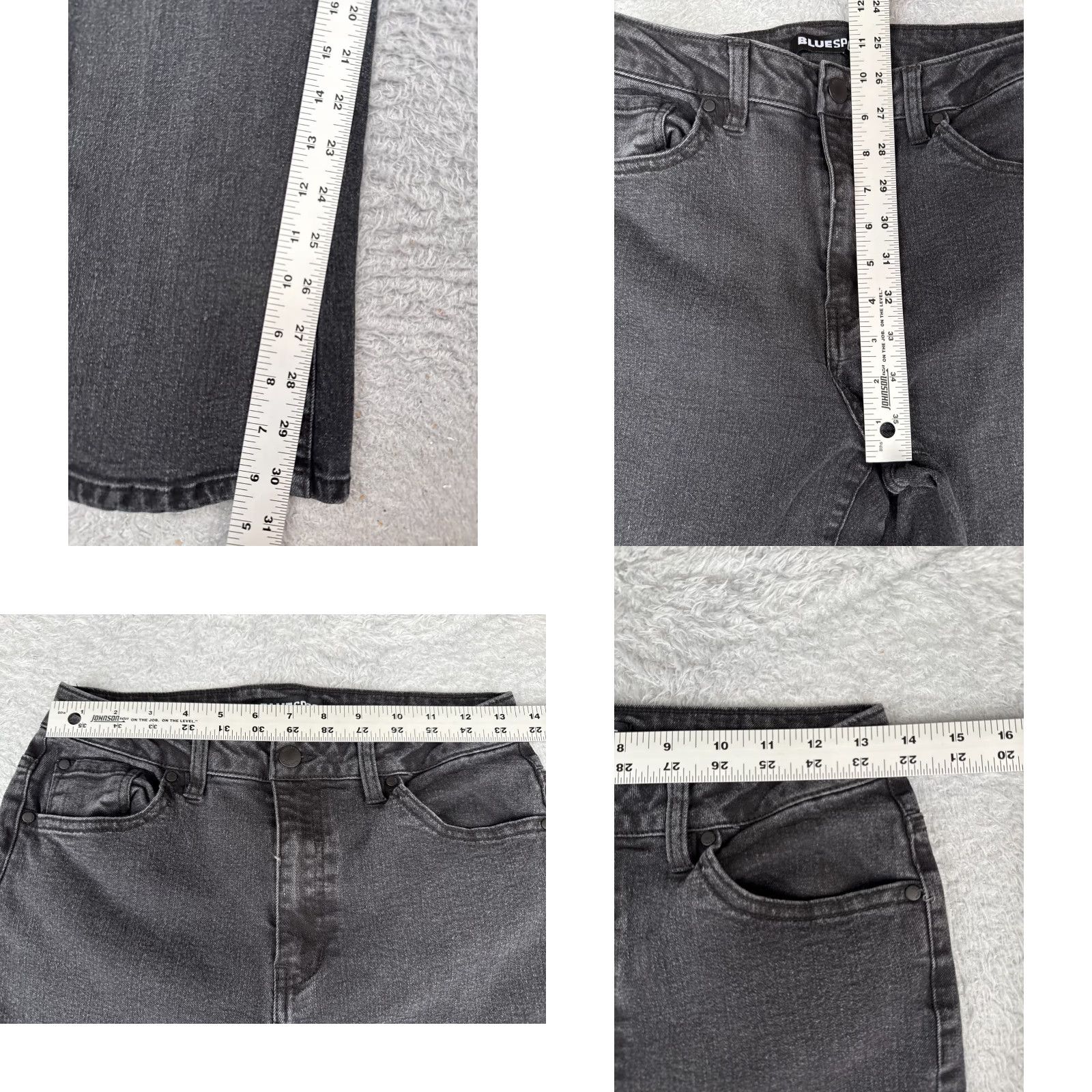 Vintage Blue Spice Jeans Women Bootcut Jeans 27x31 Black Mid Stretch 5-Pocket Denim Cotton Blend Juniors 9 Size 30" / US 8 / IT 44 - 8 Thumbnail