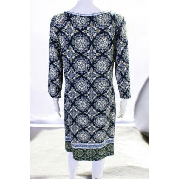 Designer Max Studio Navy Quarter Sleeve Printed Mini Dress NEW Large Size L / US 10 / IT 46 - 3 Thumbnail