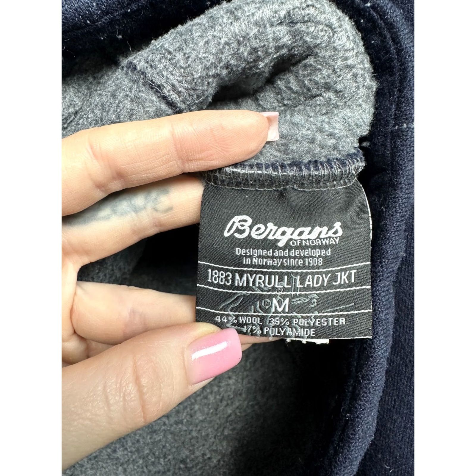Vintage Bergans of Norway Womens Wool Myrull Jacket M Blue Logo Outdoor 90s Mens Womens Boys Girls Size M / US 6-8 / IT 42-44 - 6 Thumbnail
