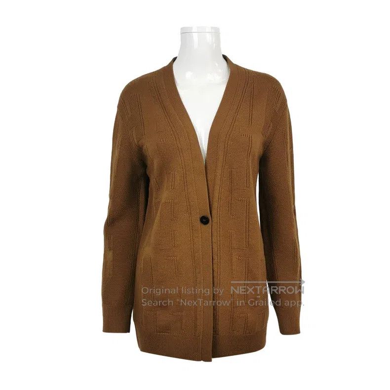 Hermes Hermes Wool Solid Color V-neck Knitted Sweater Size XS / US 0-2 / IT 36-38 - 1 Thumbnail