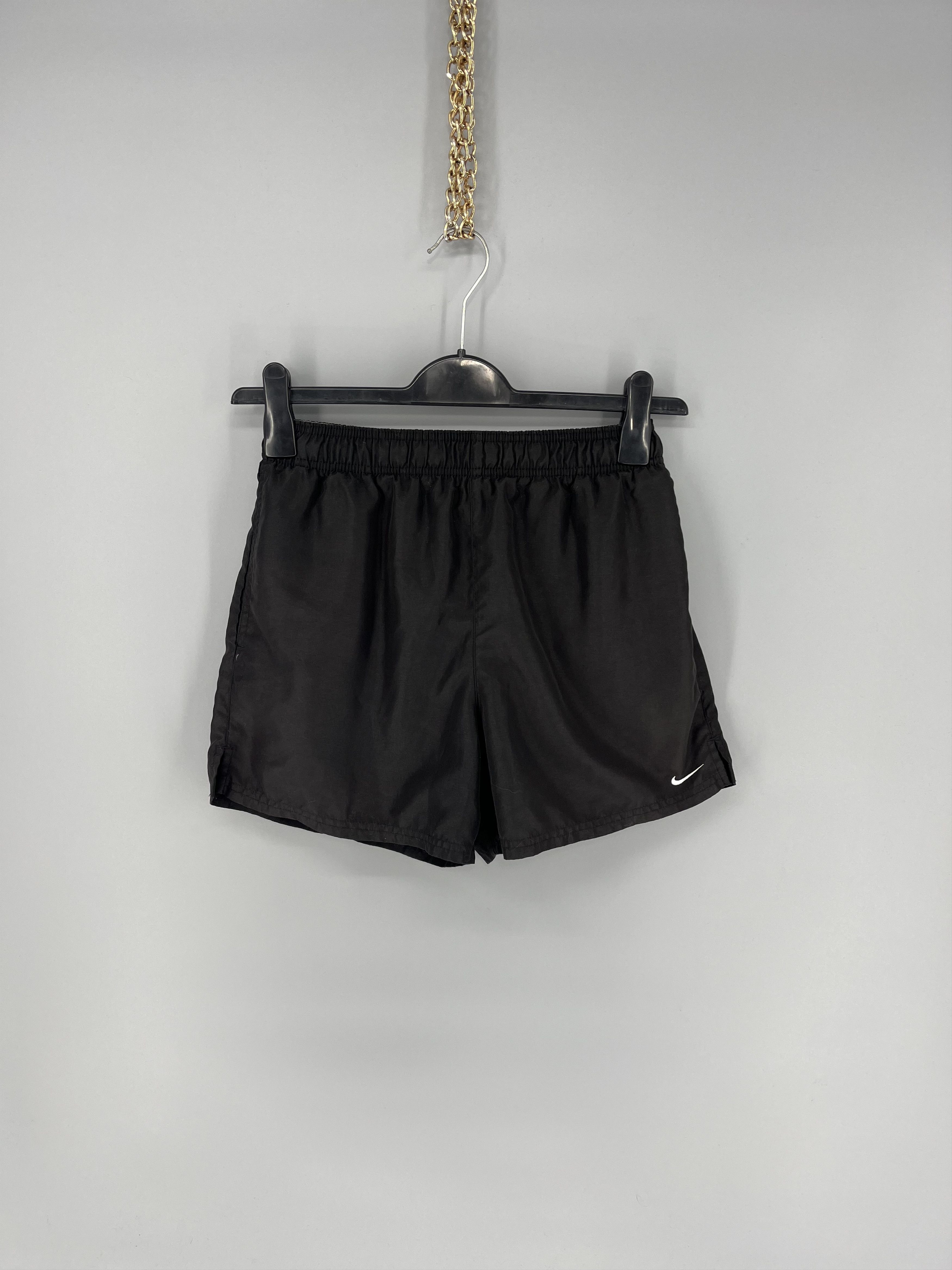Nike 90s Vintage Nike Black Nylon Mini Swoosh Shorts Travis Style Size US 30 / EU 46 - 7 Thumbnail