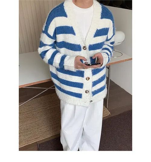 VIBE Striped Cardigan Knit Sweater Size US M / EU 48-50 / 2 - 6 Thumbnail
