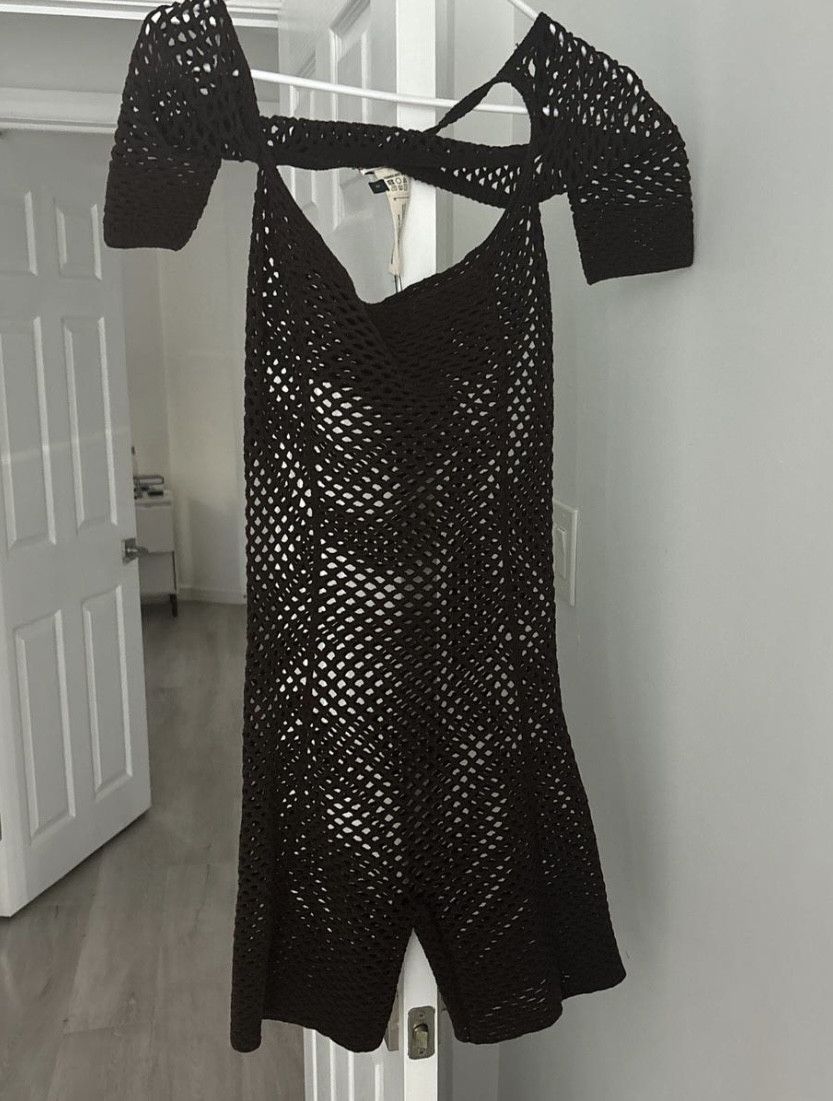 ISA BOULDER BROWN SHEER ROMPER Size 27" / US 4 / IT 40 - 6 Thumbnail