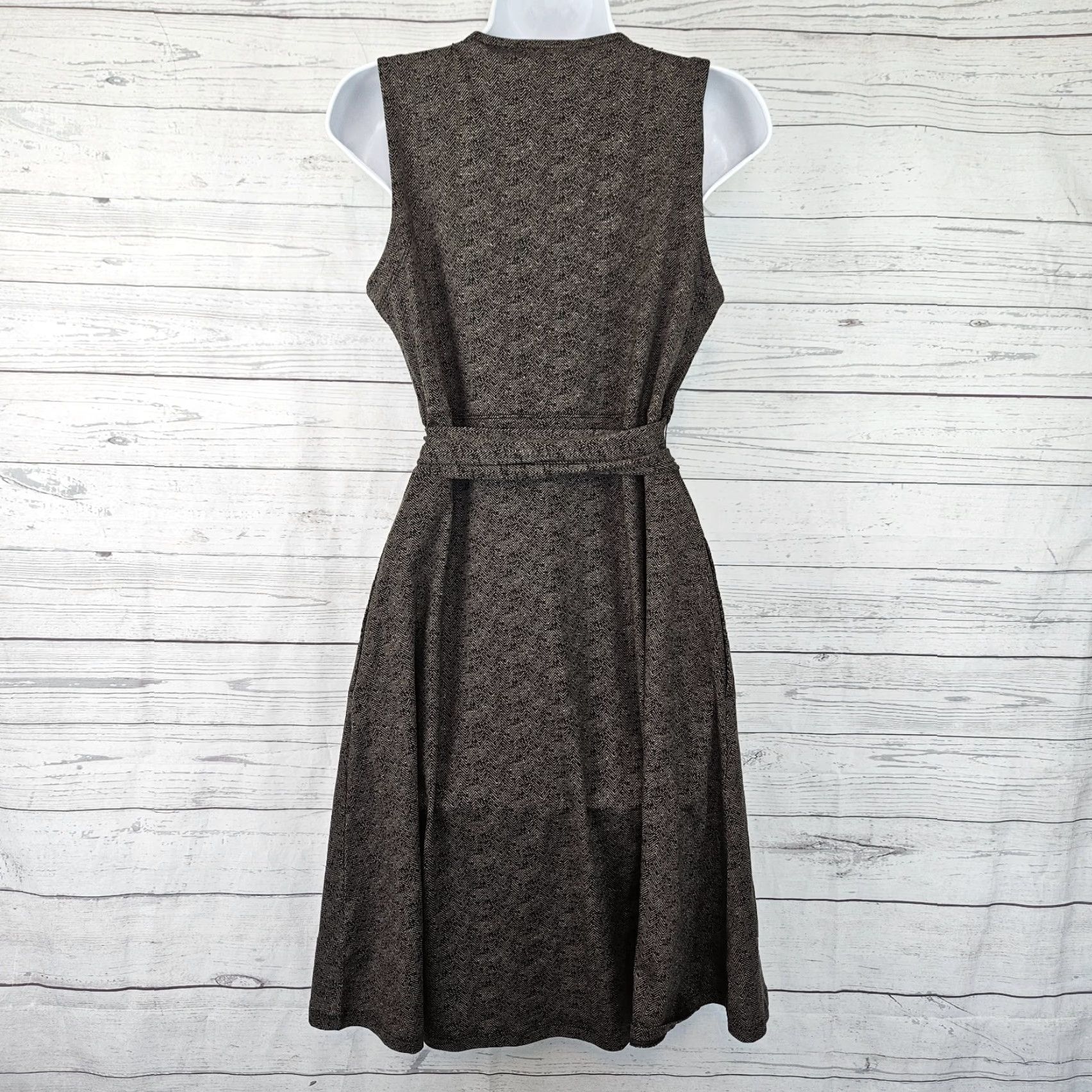 Toad&Co Toad&Co Womens Cue Sleeveless Dress Sz M Buffalo Herringbone Print Size M / US 6-8 / IT 42-44 - 3 Thumbnail